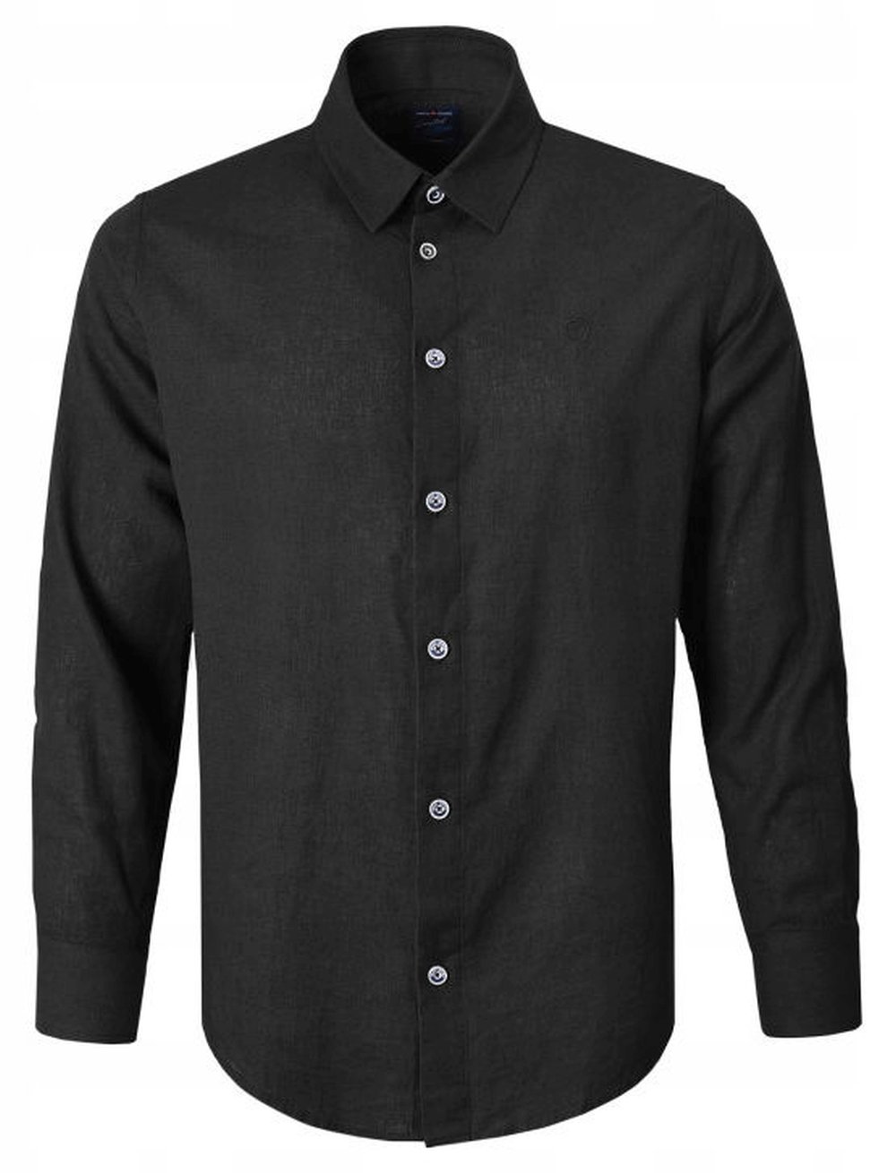 Košile s jednoduchým střihem Pako Jeans Len s bavlnou, černá L