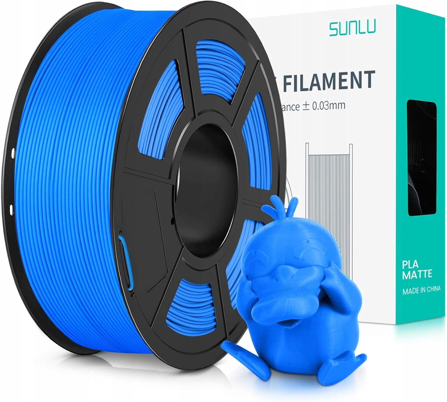 FILAMENT SUNLU PLA Matte Matowy Blue Niebieski 1kg 1.75mm