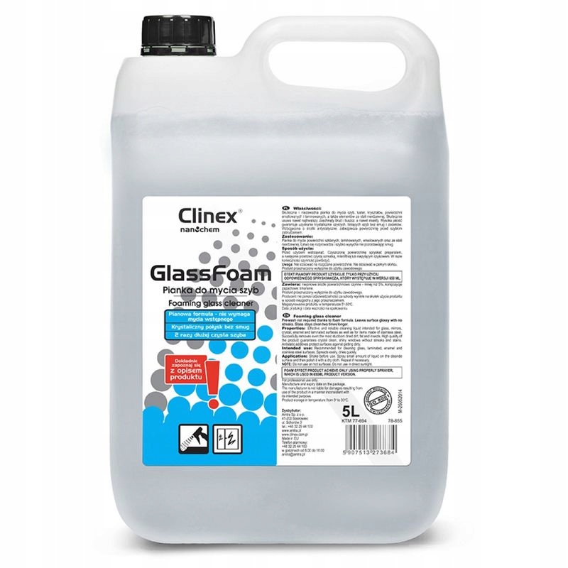 

Clinex Glass Foam Pianka do mycia szyb kanister5l
