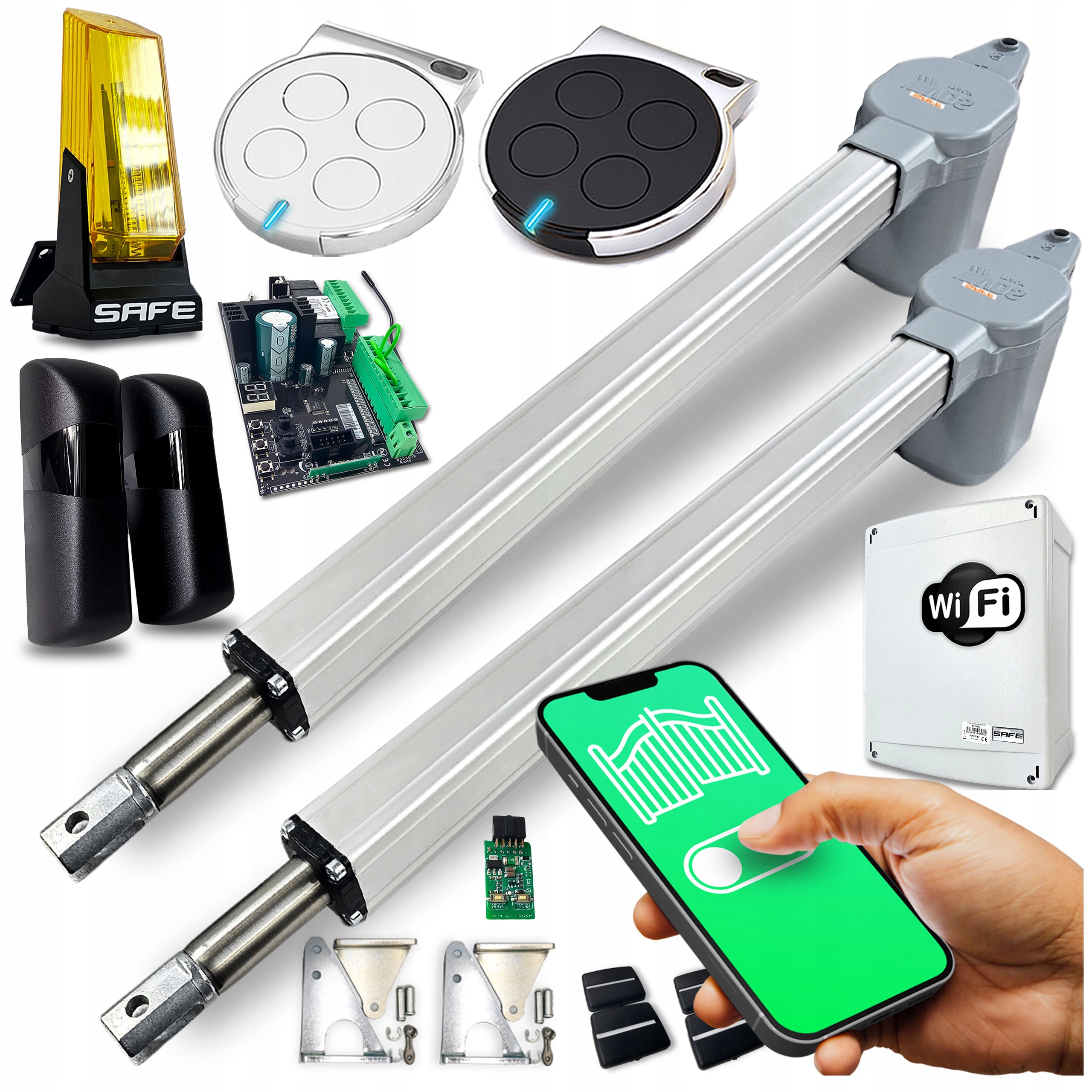 Set Pohon pro Dvojkřídlovou bránu 7 m 400 kg Wifi Automat lampa ovladače