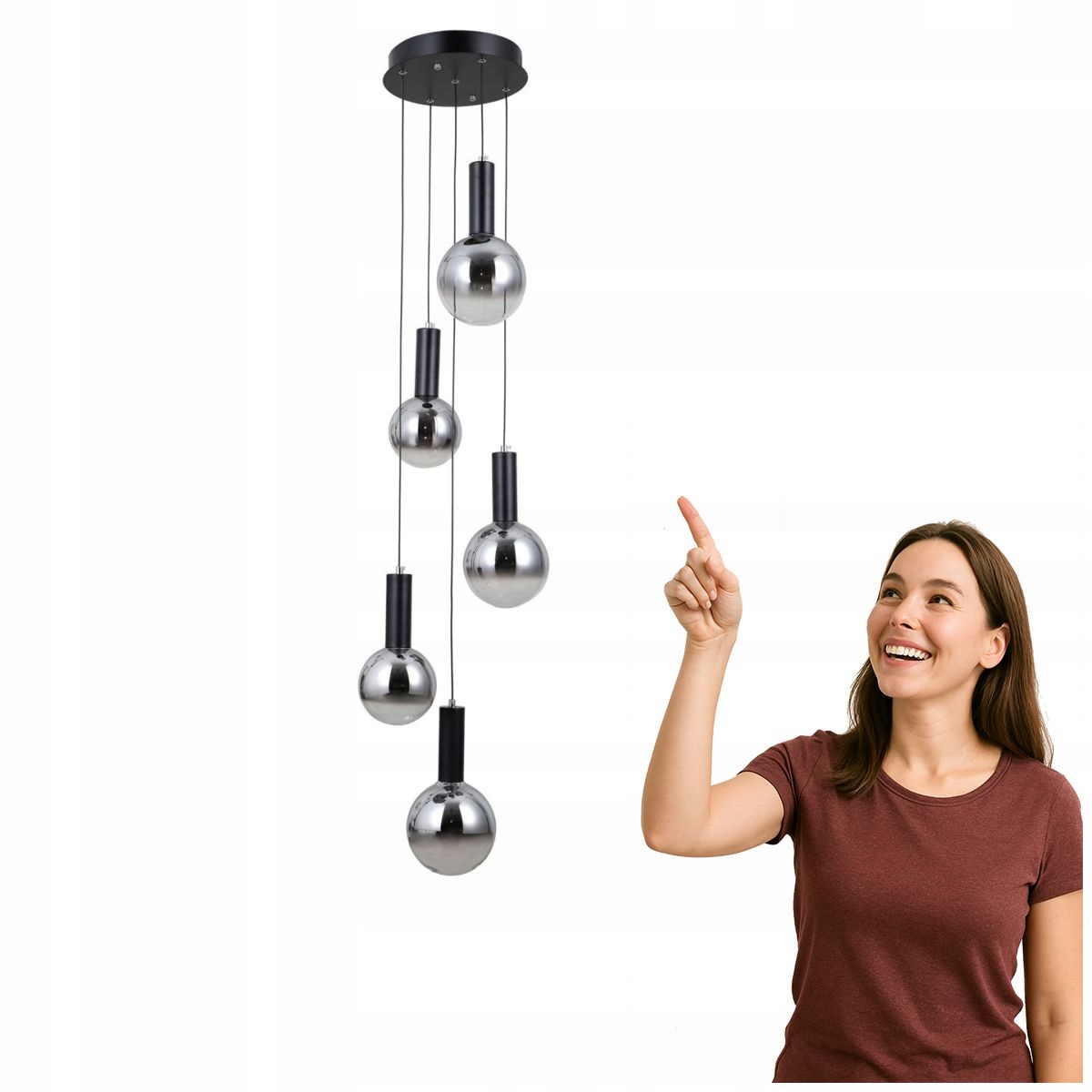 Moderní závěsná lampa Strela černá Led 25W Italux