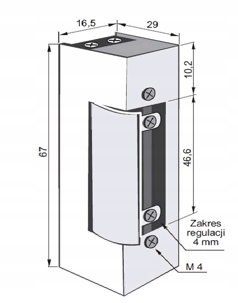 Elektrozaczep symetryczny 12V zamek rygiel furtki Typ domofonu Przewodowy