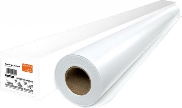 

Papier W Rolce Do Plotera 297mm x 50m 80g MyOffice