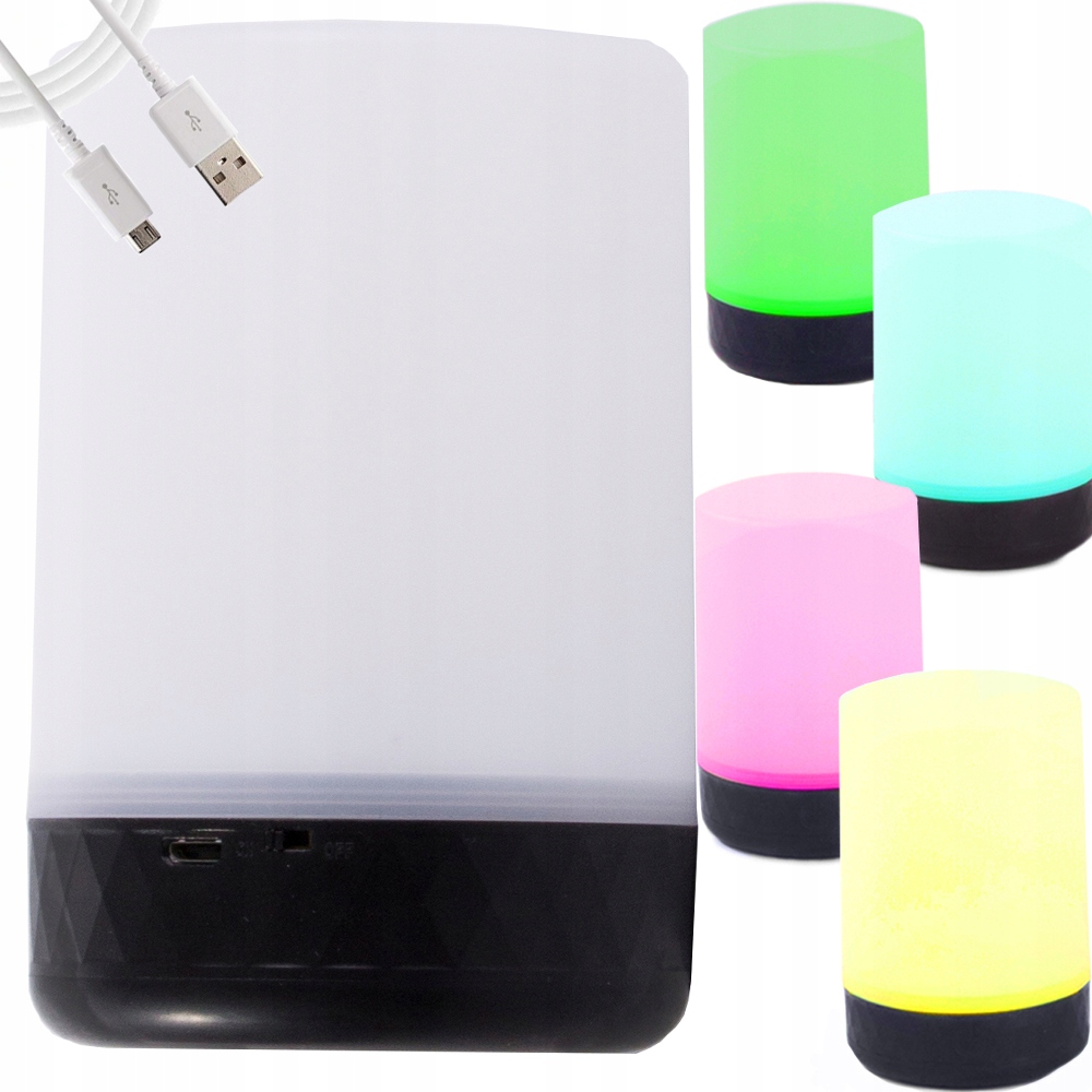 LAMPKA NOCNA LED RGB USB KOLOR DO POKOJU SALONU SYPIALNI 2 TRYBY 8 KOLORÓW