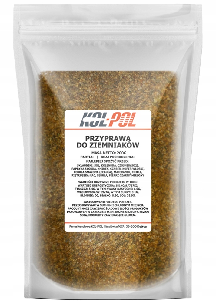 PRZYPRAWA DO ZIEMNIAKÓW 200g Do frytek puree Stan opakowania oryginalne