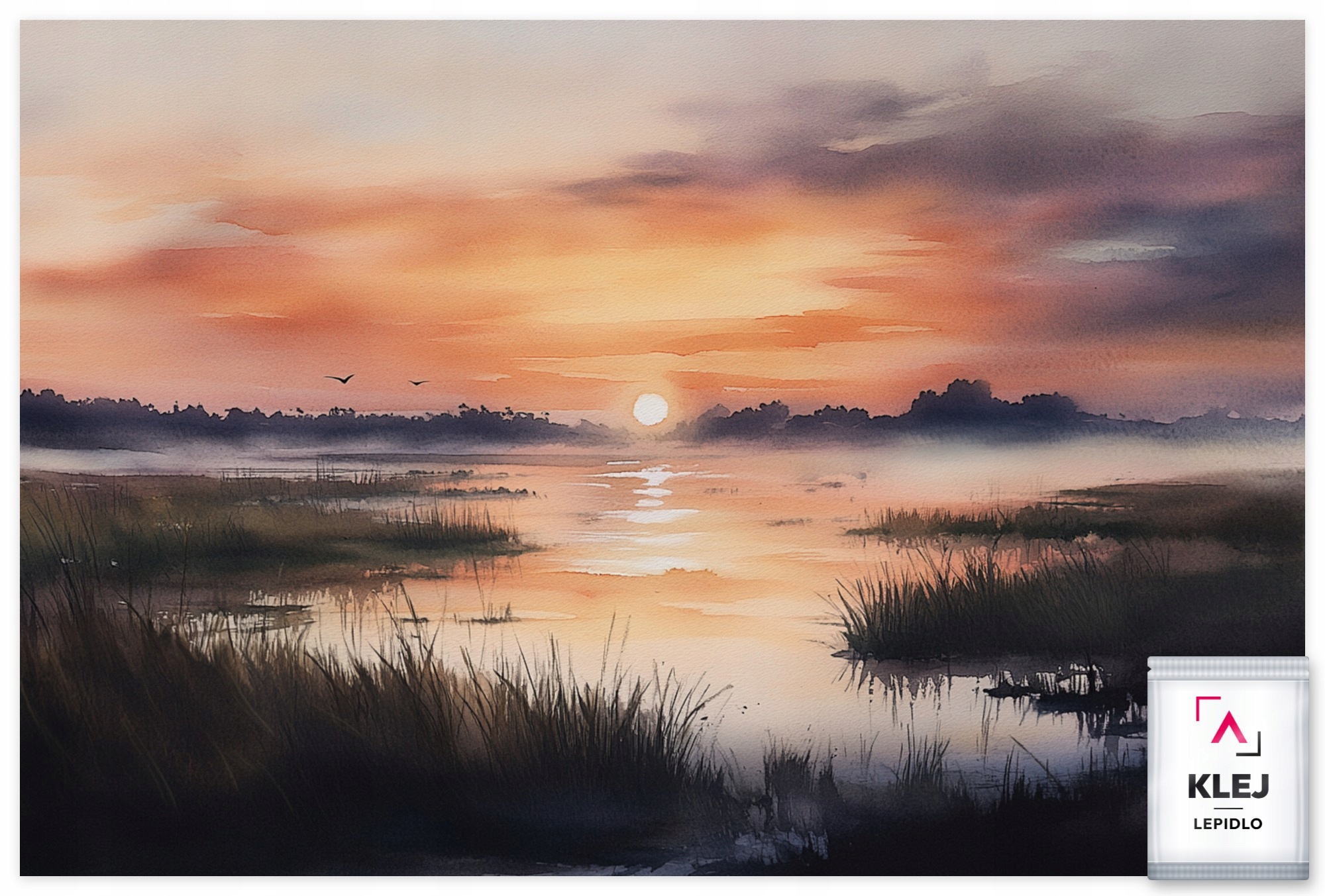 Fototapeta Flizelina Krajina Jezero Mazury Slunce Západ 368x254 130g
