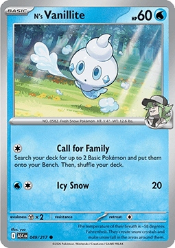 Ascended Heroes 049/217 N's Vanillite