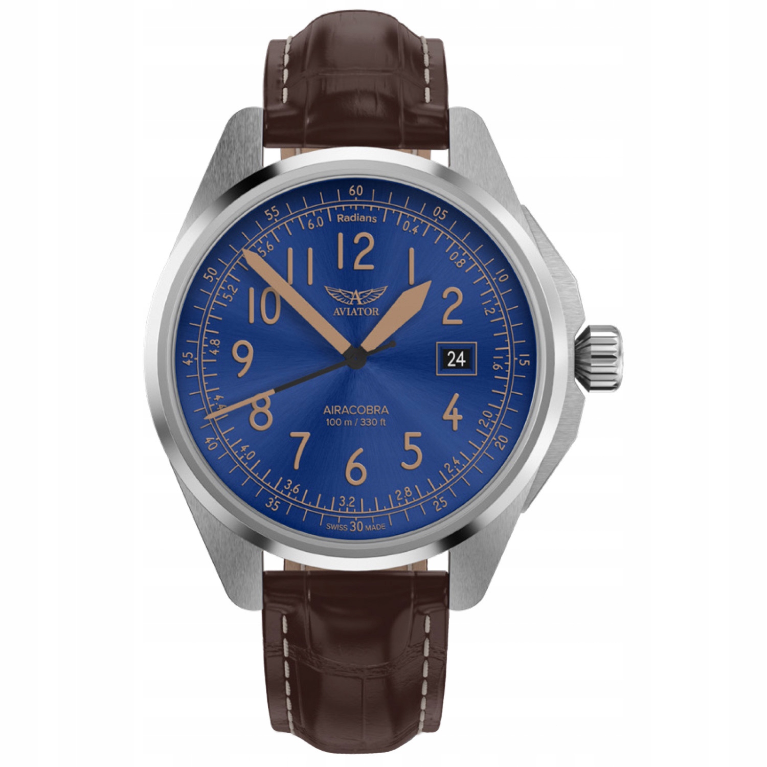 Zegarek Męski Aviator V.1.38.0.326.4 brązowy pasek