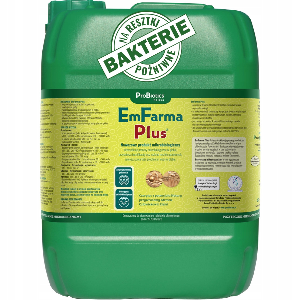 Emfarma Plus 10L Na Resztki Pożniwne Probiotics Mikroorganizmy Probio Emy