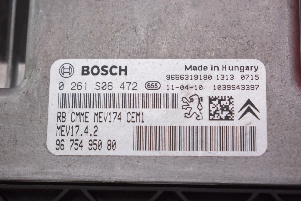 control unit computer of the engine 9675495080 CITROEN C4 PICASSO 1.6 16V 120 KM