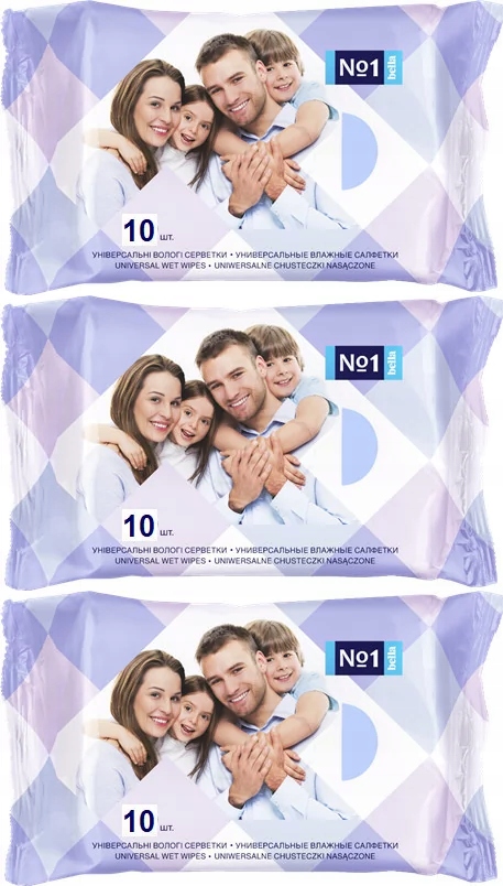 

Chusteczki nawilżane Bella z alantoiną 10 szt x3