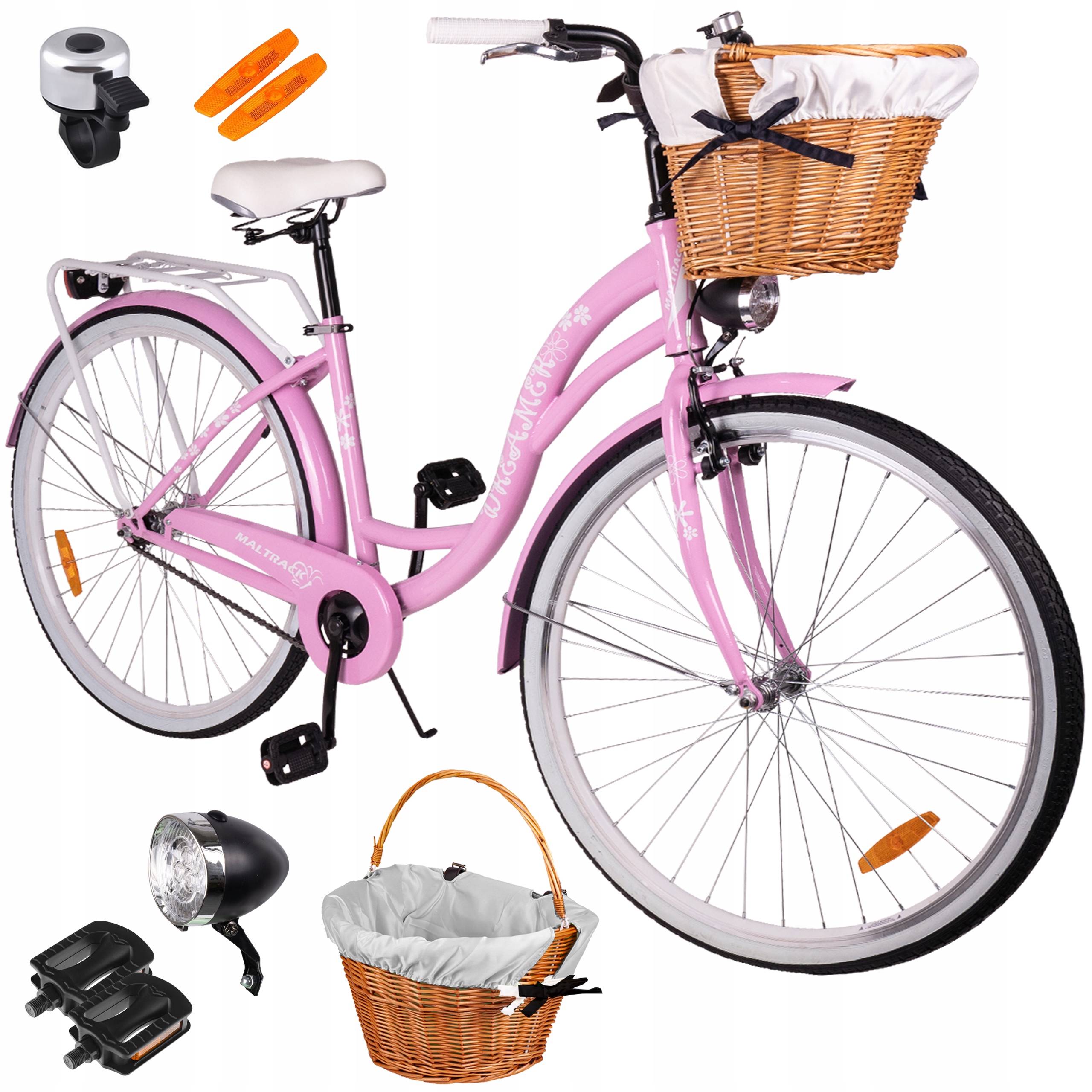 DAMEN-CITYFAHRRAD 28'' DAMENKORB LEICHTER RAHMEN 18