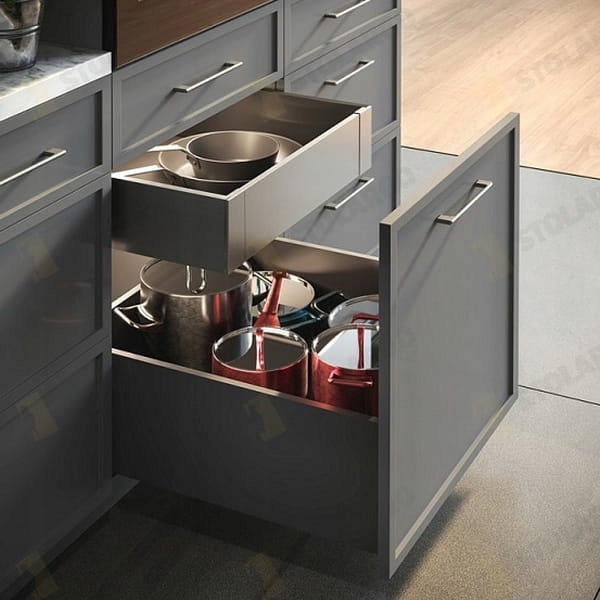 Szuflada GTV Axis PRO antracyt niska 500 H86 L500 Cichy Domyk 3D 40kg Szerokość mebla 1 cm