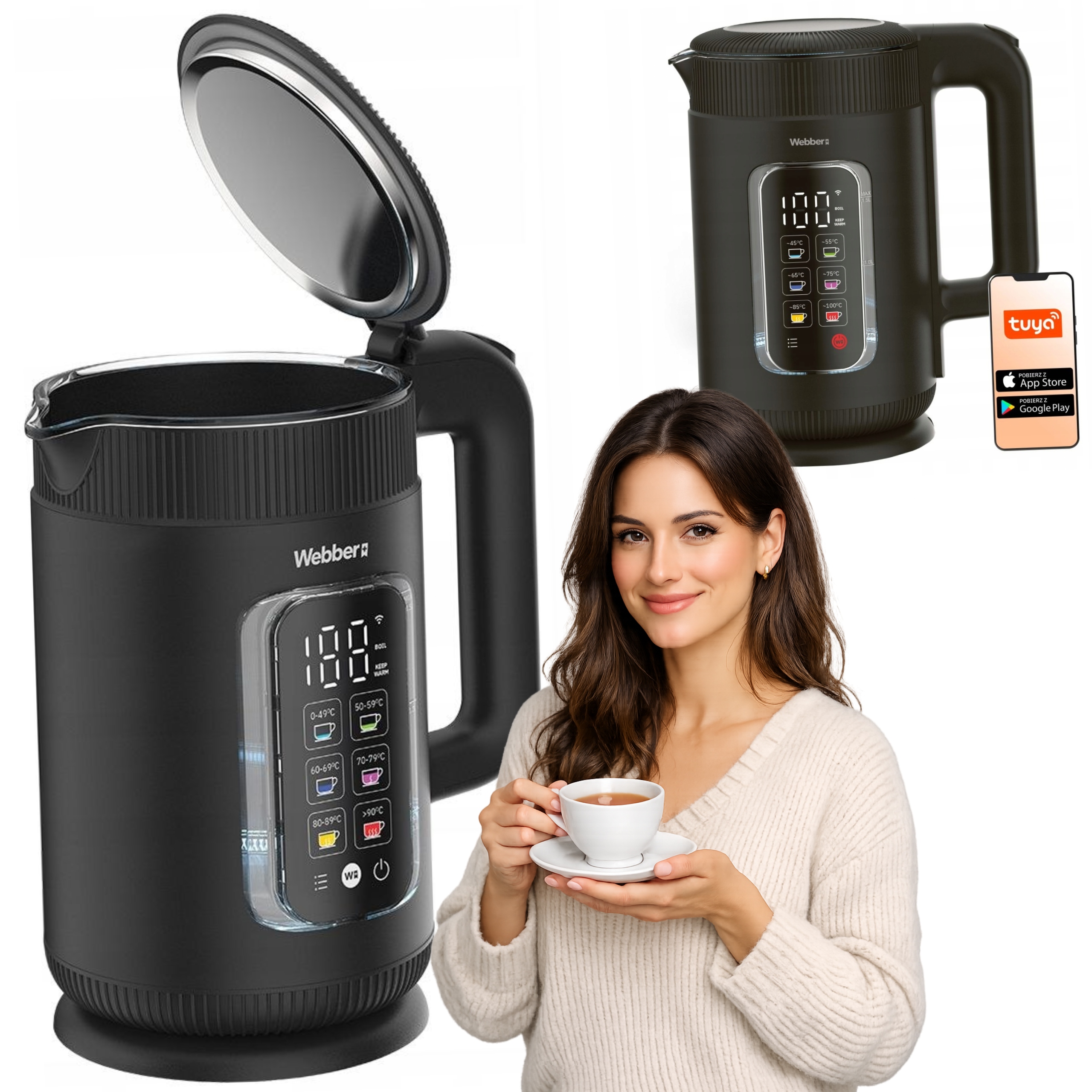 Czajnik elektryczny bezprzewodowy Led Regulacja Smart 1,5 L