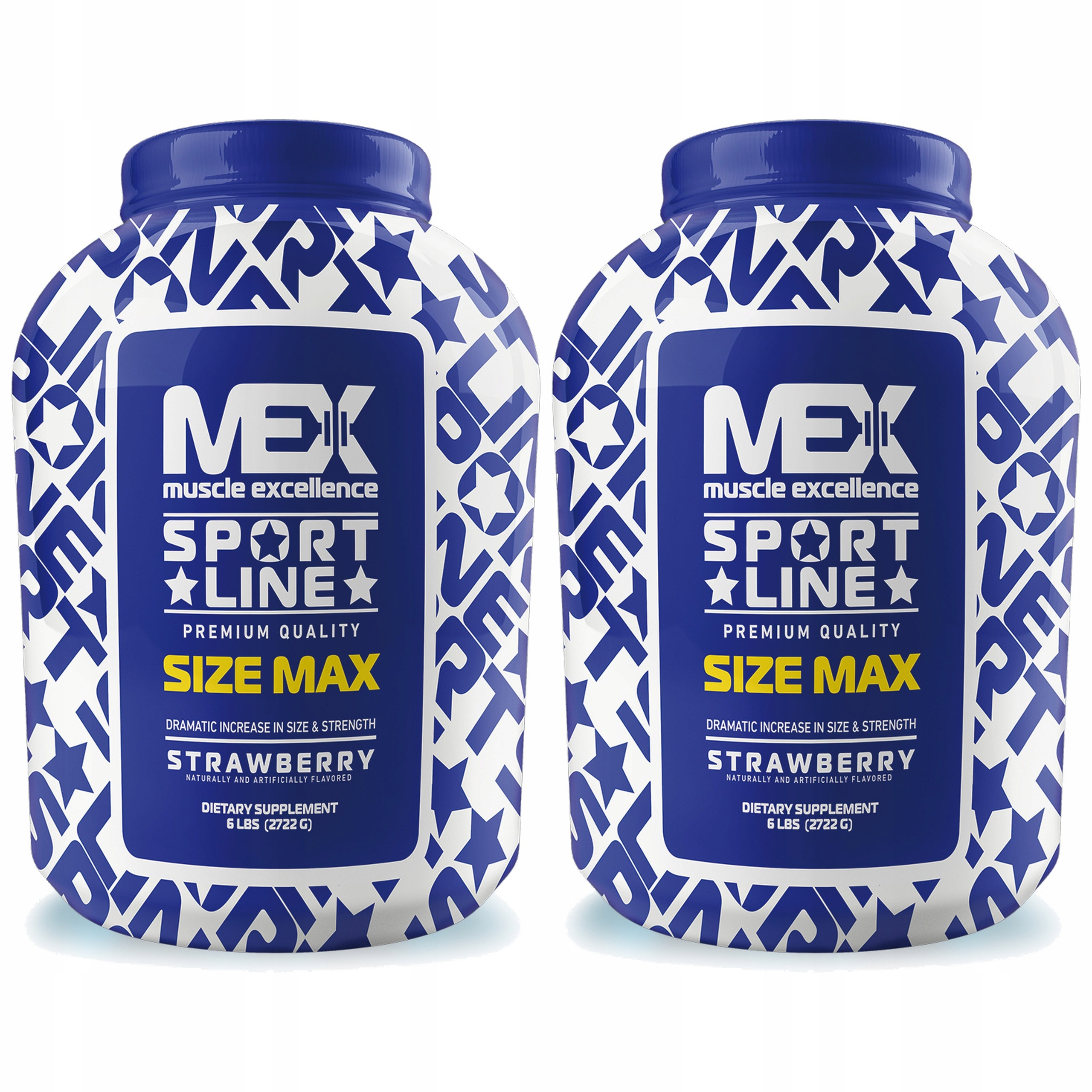 2x Mex Size Max 2720 g Gainer Bílkoviny Sacharidy Svalová hmota vanilka