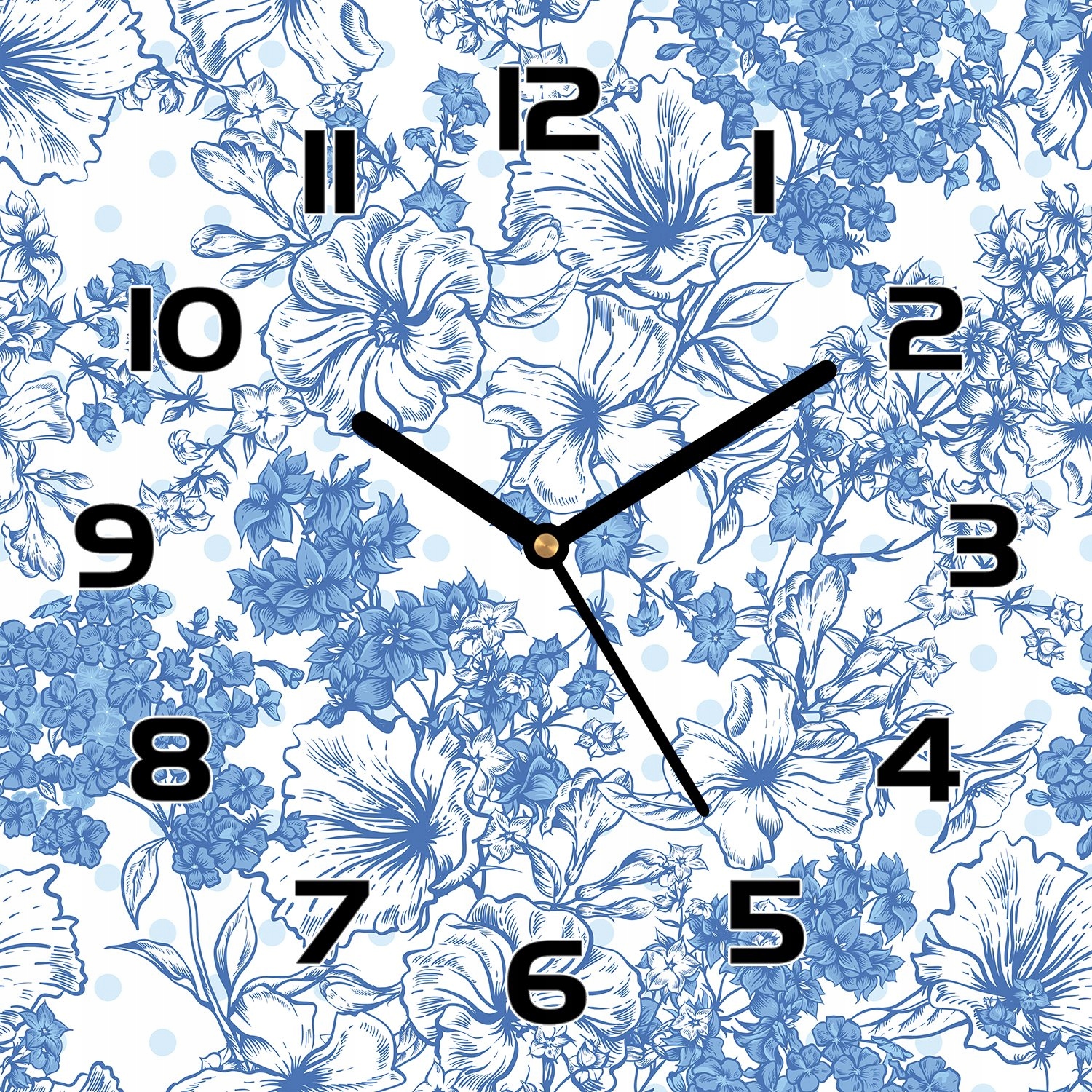 

Cichy zegar ścienny Obraz niebieskie kwiaty 30x30