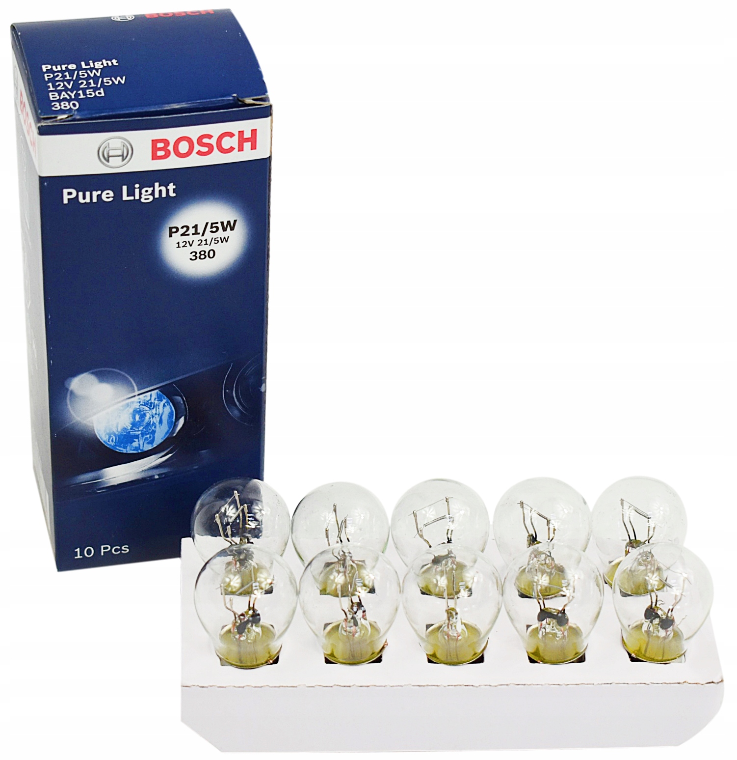Bosch Żarówka Kierunkowskazu P21/5W Pure Light 12V 21/5W 10 Sztuk