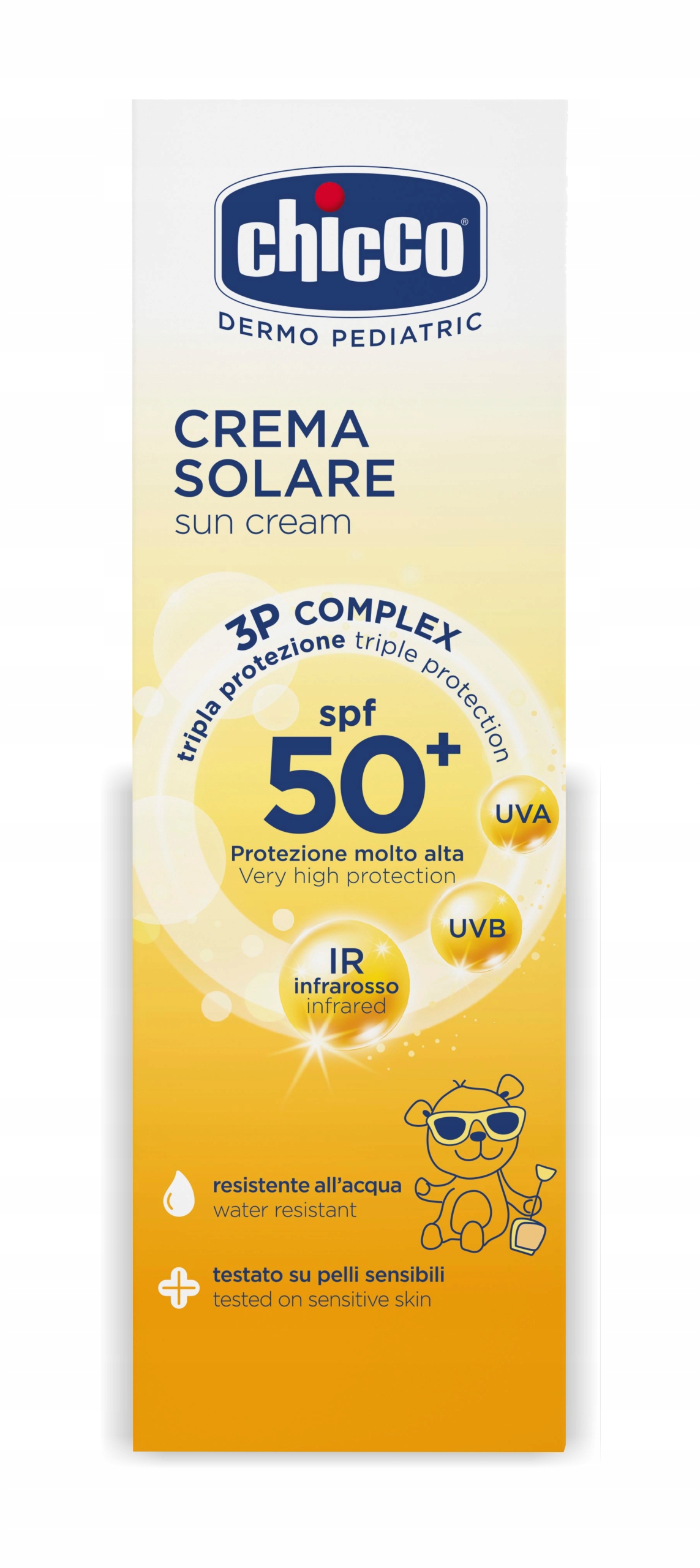 Krem na słońce Chicco 50 SPF 75 ml 101 g EAN (GTIN) 8058664080168