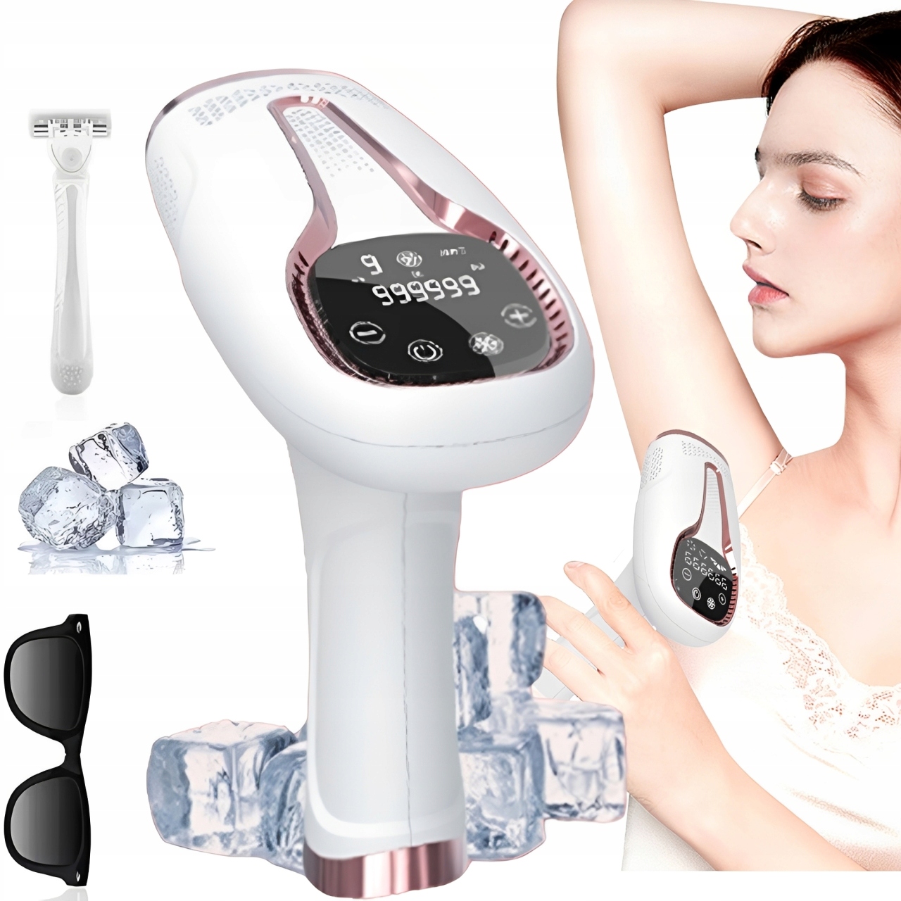 Depilator Laserowy Ipl Do Włosów Twarzy Ciała Bikini Depilacja Bezbolesny