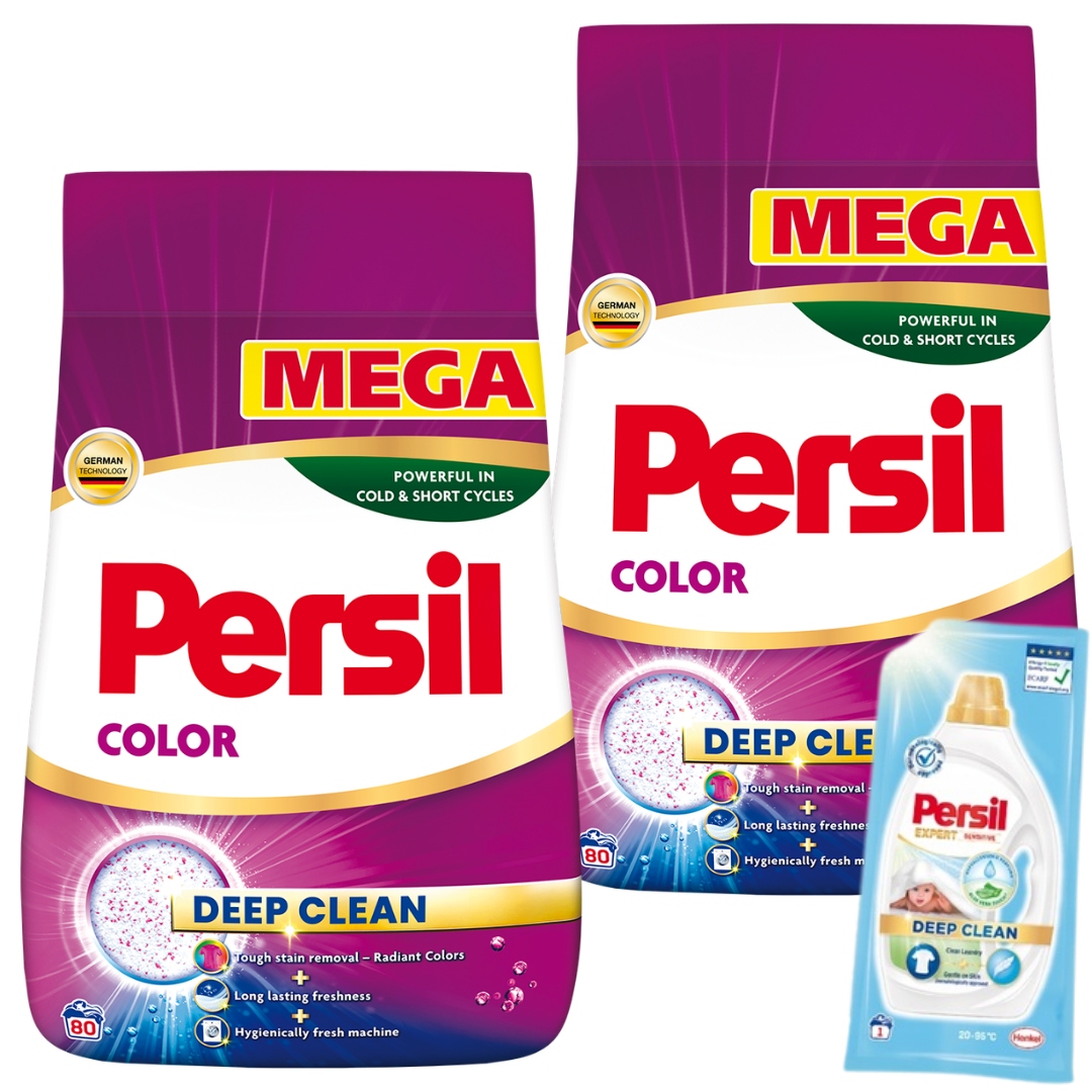 Persil Deep Clean Prací prášek Barva 2x4,4 kg 160 praní Dárek