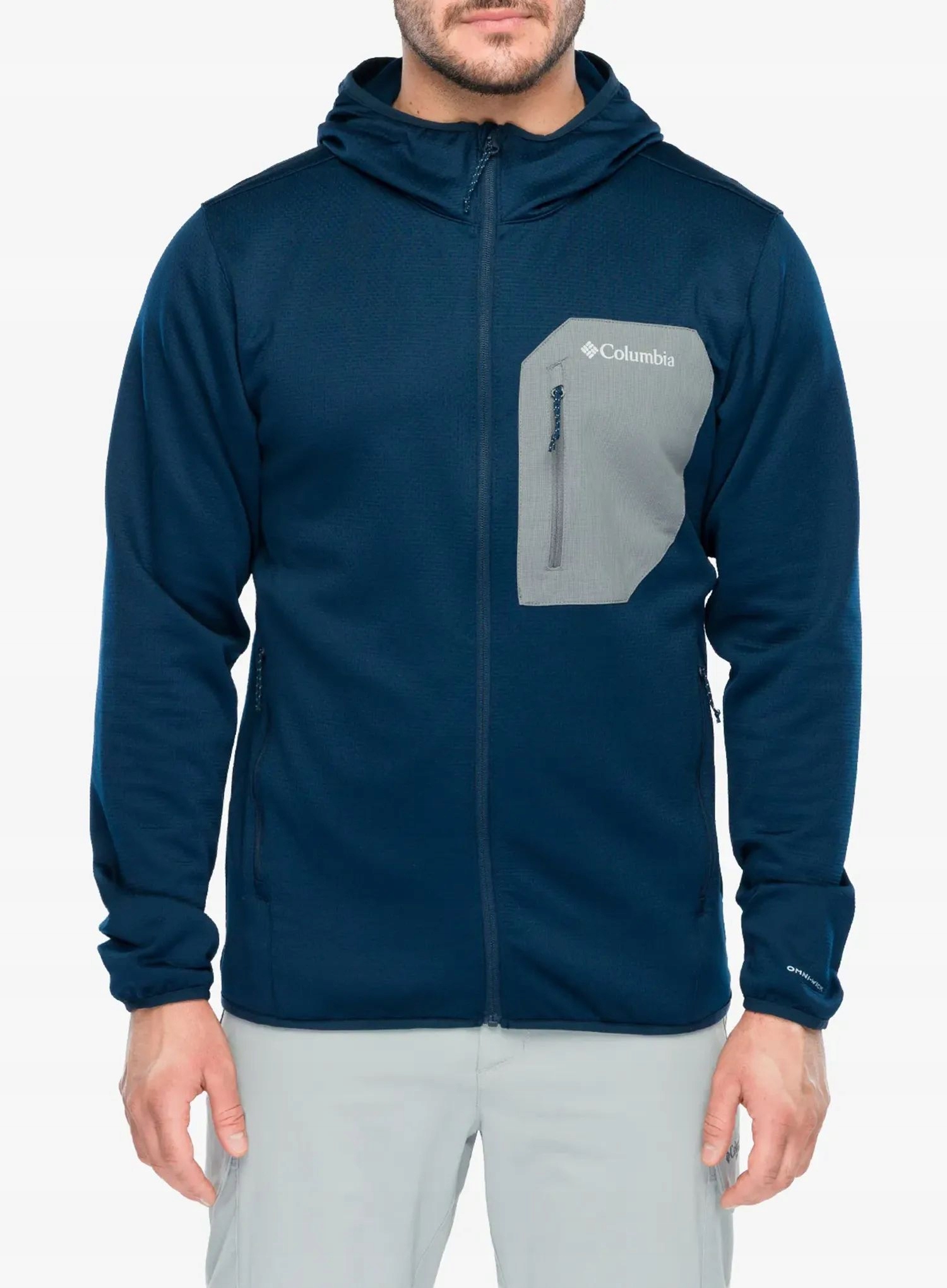 Bluza rozpinana Columbia Tall Heights Hooded Grid Fleece Fz navy/grey XXL