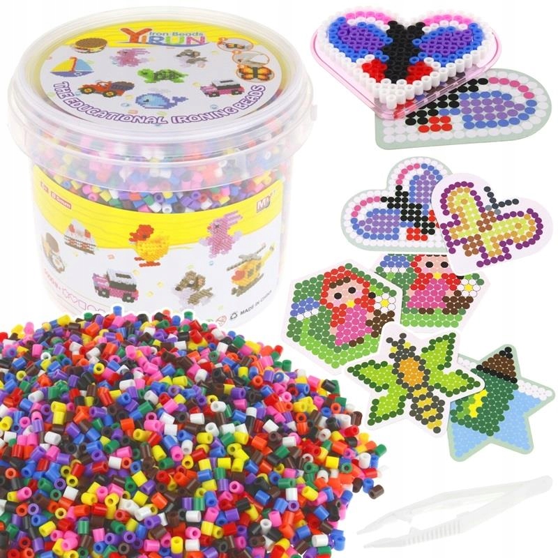 KOLOROWE KORALIKI DO PRASOWANIA SZABLONY 5000 SZT