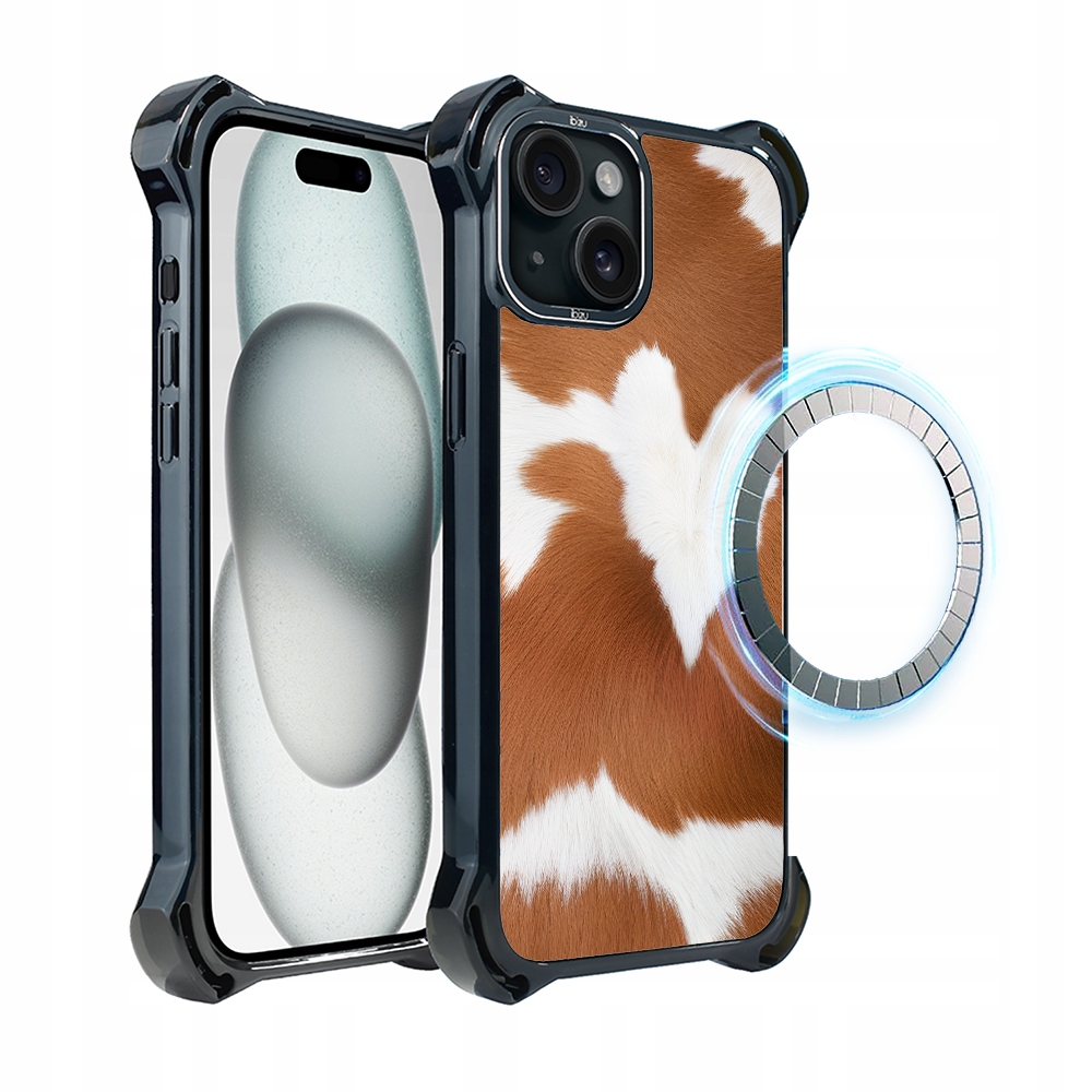 Pouzdro pro iPhone 15 Plus Ibizu DropGuard Ultra s MagSafe, Alpská kráva