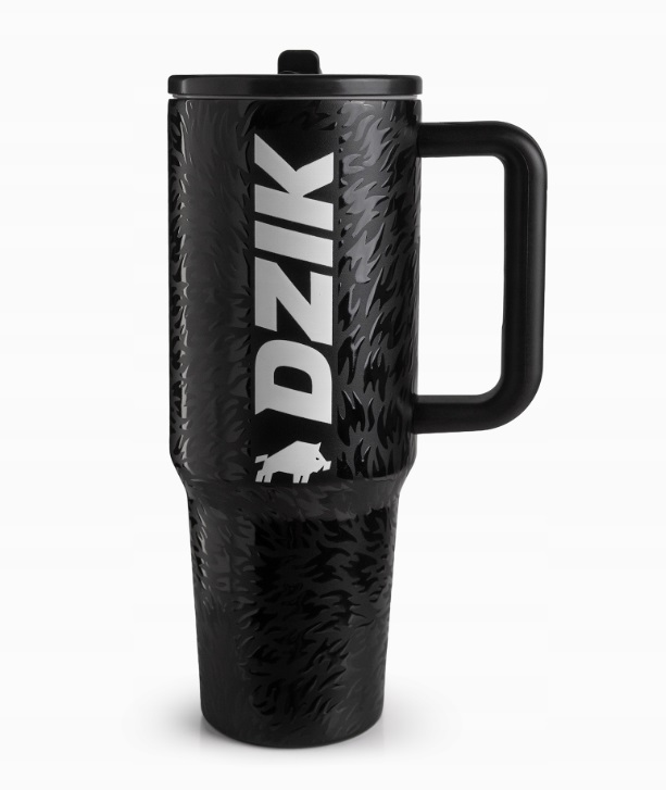 Wk Dzik Kubek Termiczny ze słomką Czarny termos Wkdzik 1200ml