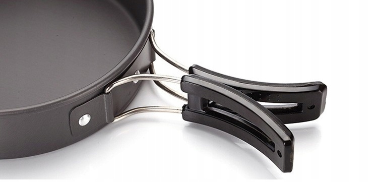 NACZYNIA GARNKI TURYSTYCZNE składane dla 1-2 OSÓB Kolor dominujący czarny