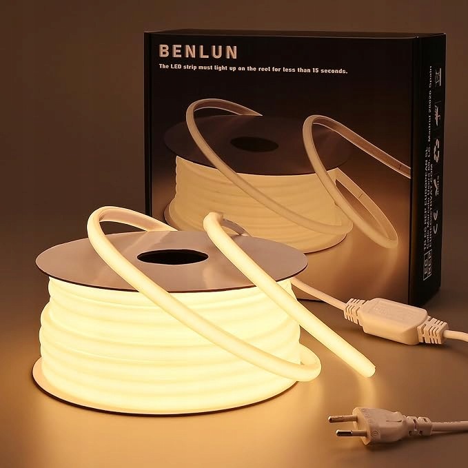 Vodotěsná Led páska Cob 20 m 3000K teplá bílá, flexibilní pro řezání Benlun