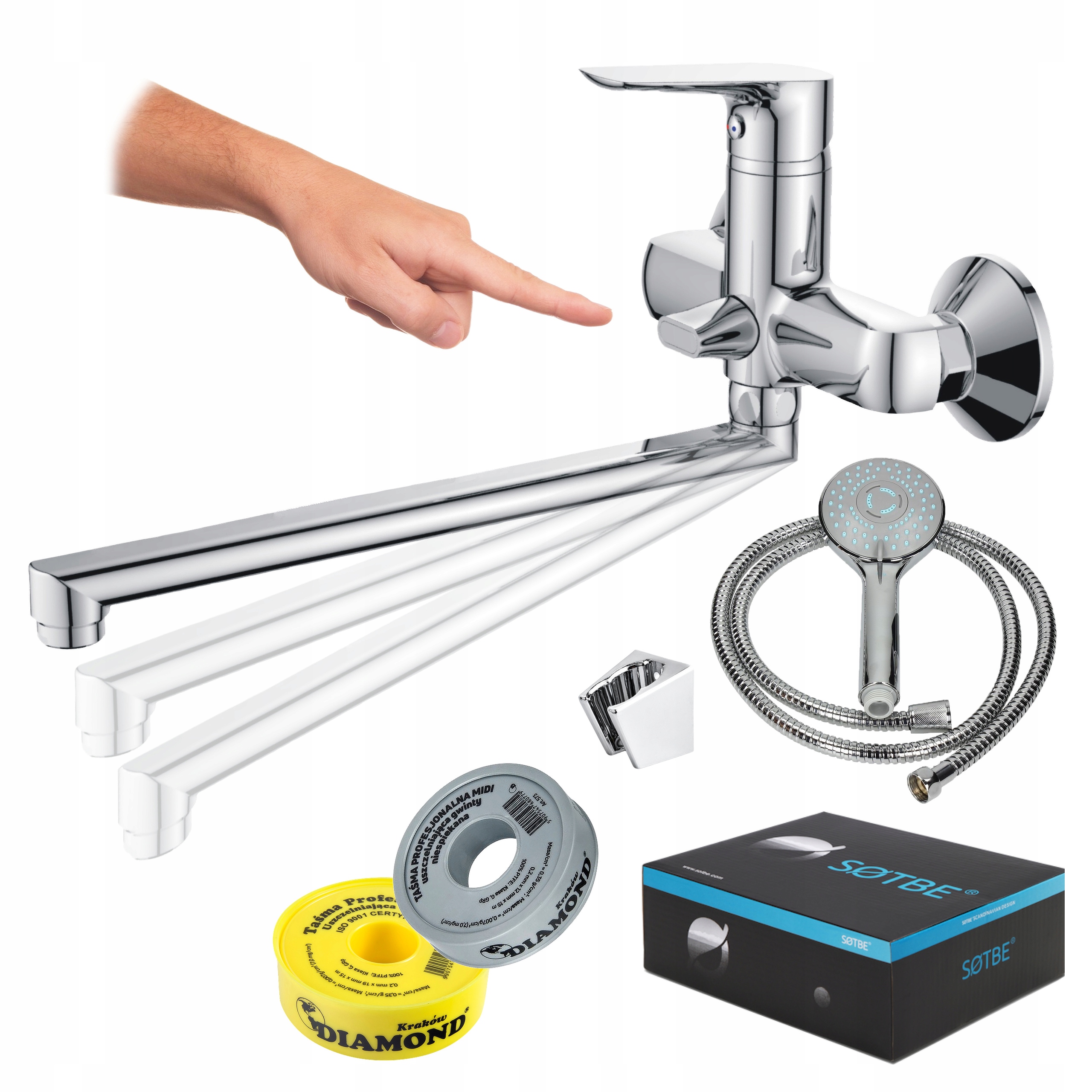 Vanová nástěnná baterie baterie do vany se sprchou komplet Sotbe