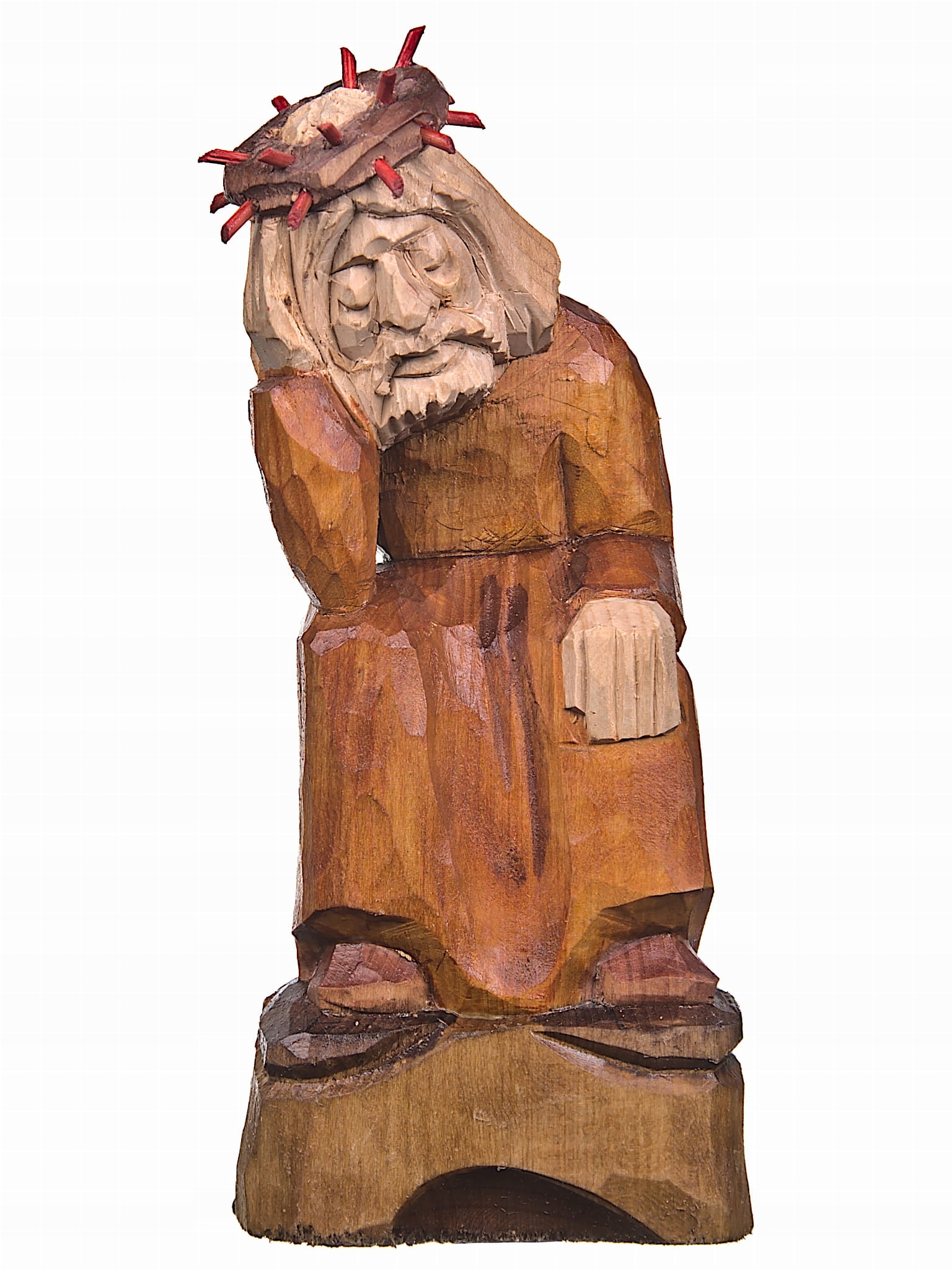 

Jezus Chrystus frasobliwy drewniana rzeźba figurka