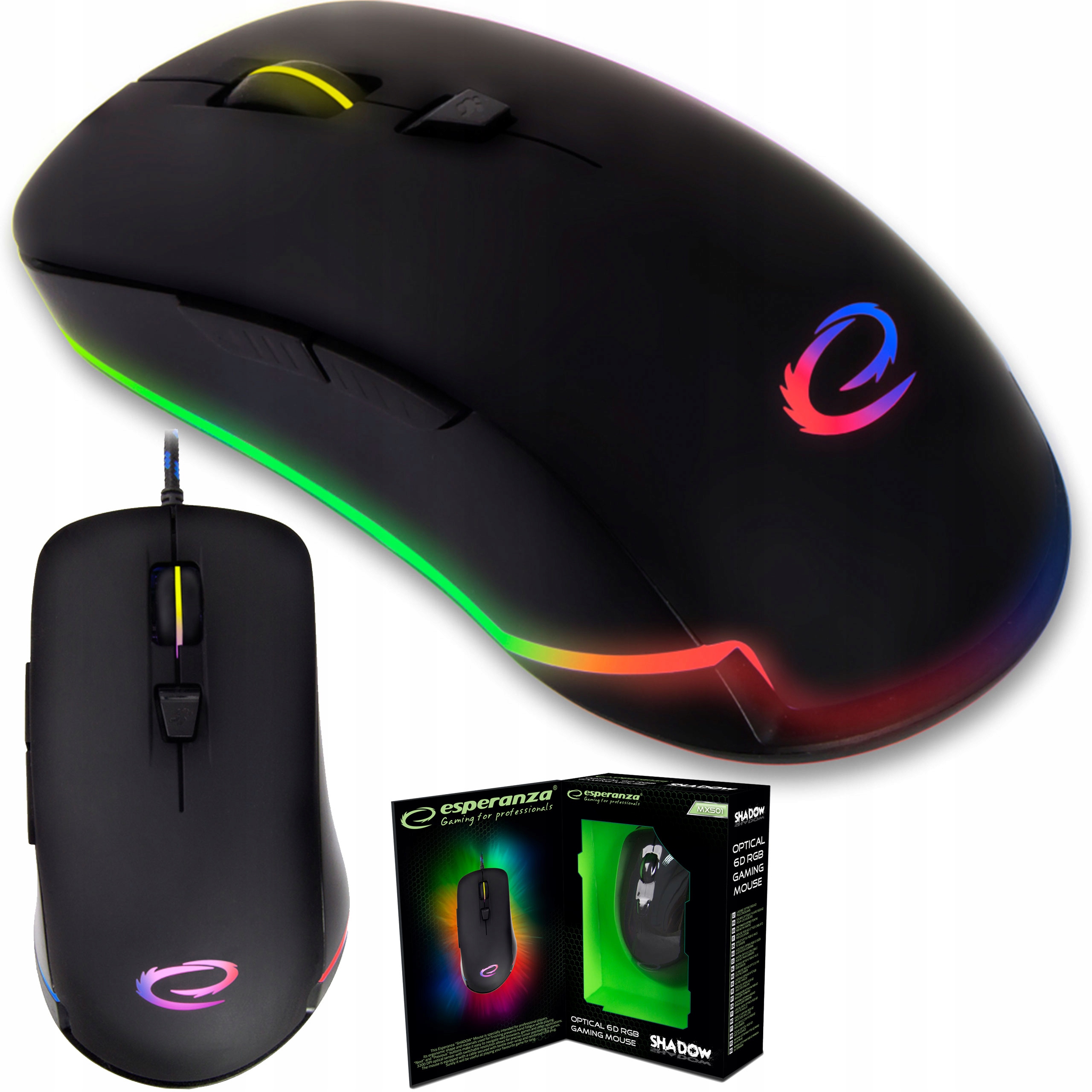 

Mysz myszka Gamingowa Dla Graczy Rgb Led 3200 Dpi