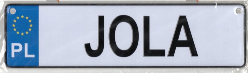 

Tablica Rejestracyjna Imienna metal Jola
