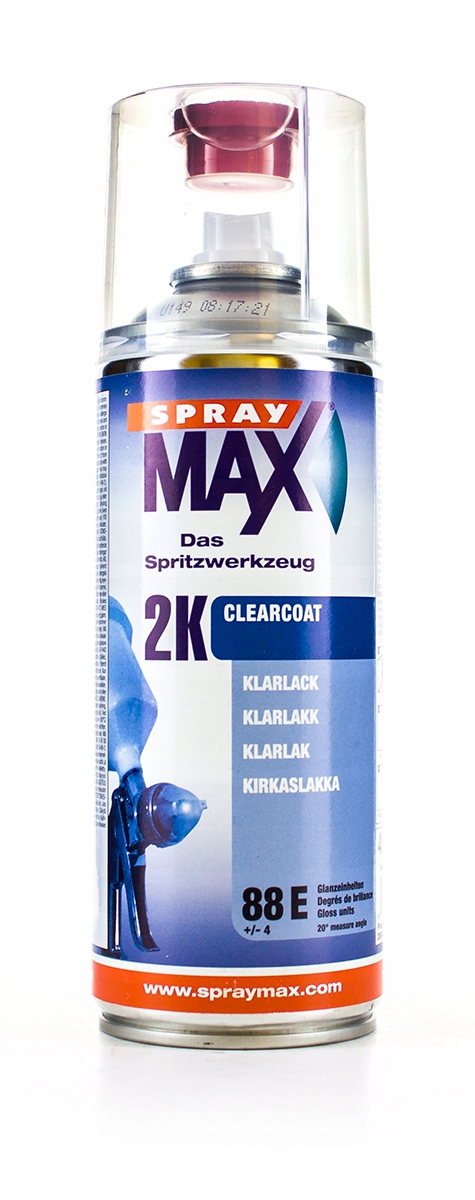 Lakier bezbarwny wysoki połysk 2k 400ml SPRAY MAX 2k utwardzacz