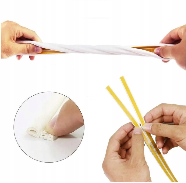 Uszczelka do okna drzwi okien futryn wygłuszająca samoprzylepna GRUBA TYP D Długość (cm) 100 cm