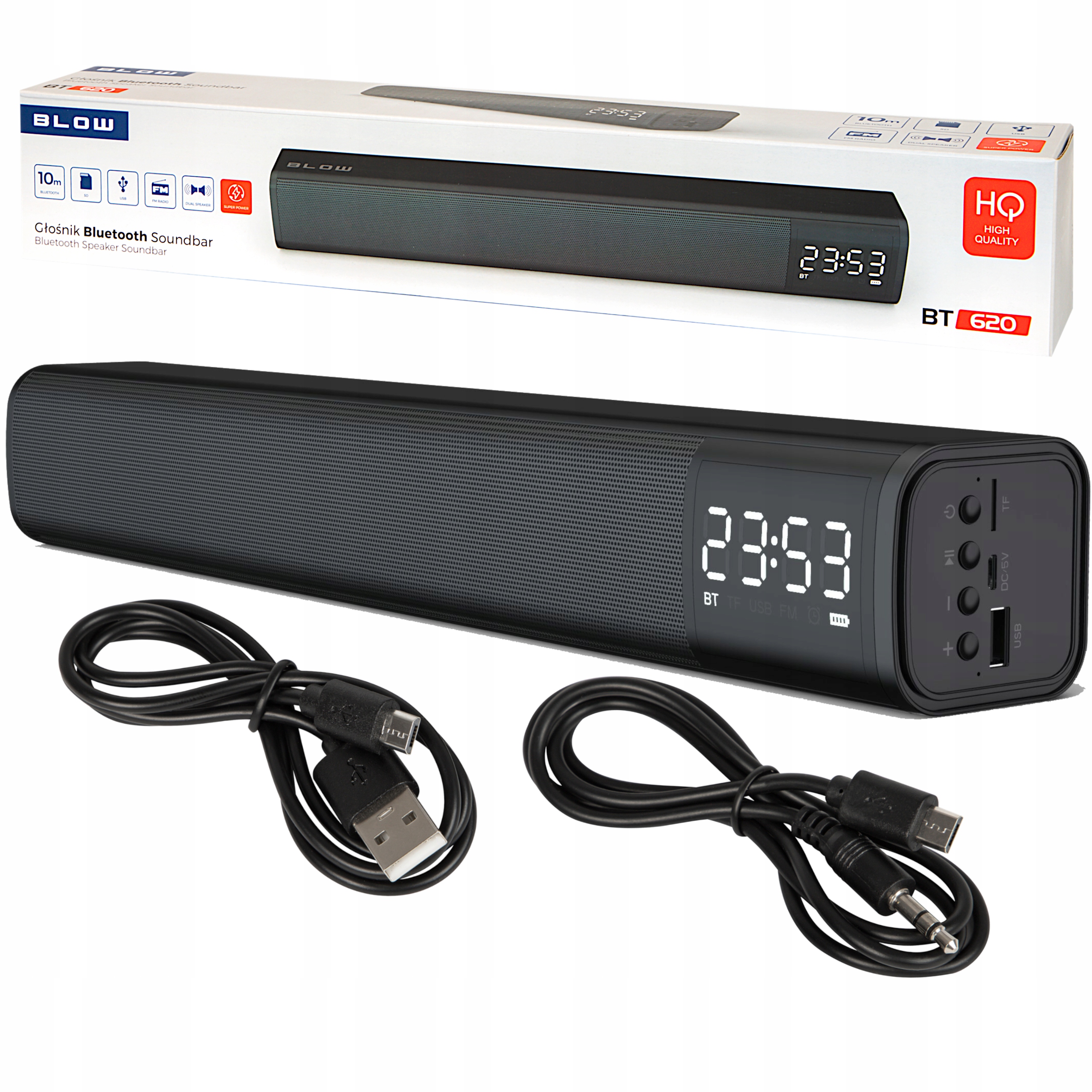 

Głośnik Bluetooth Soundbar Radio Kuchenne Zegarek