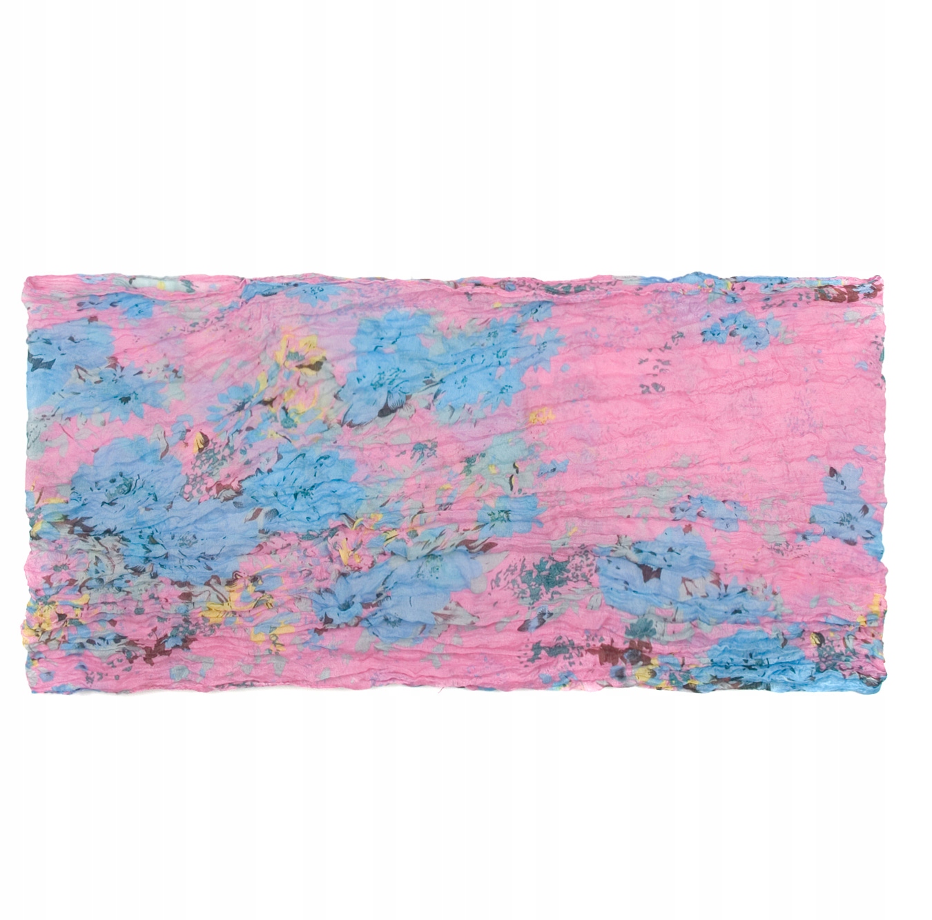 Ap 424 szaliczek apaszka wzór kwiaty różowy / niebieski / żółty