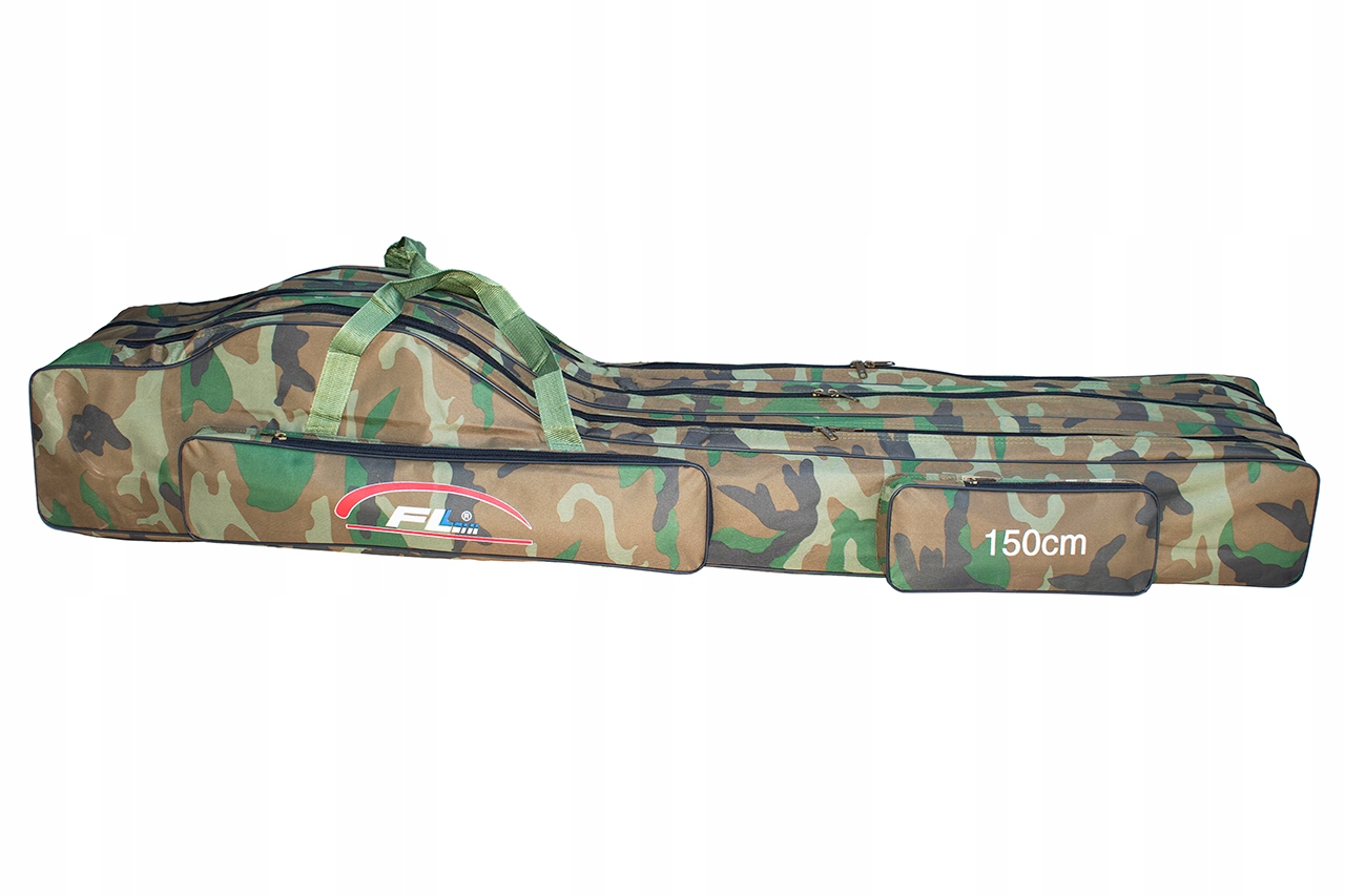 Pokrowiec Wędkarski Trzykomorowy Torba Na Wędki 150cm Moro