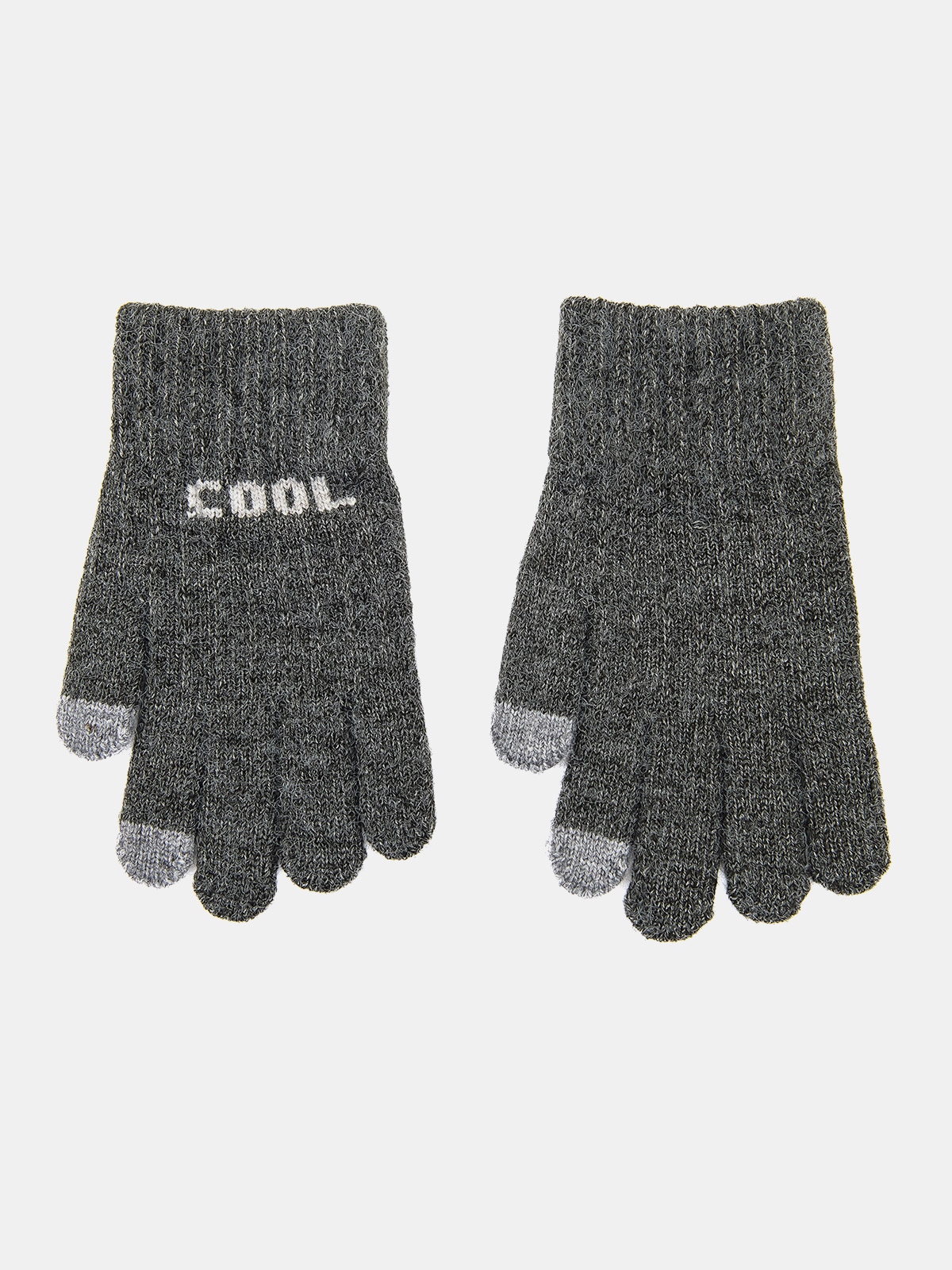 RĘKAWICZKI DZIECIĘCE CHŁOPIĘCE ZIMOWE DO TELEFONU KLASYCZNE grafitowe 16 cm Marka SZACHOWNICA