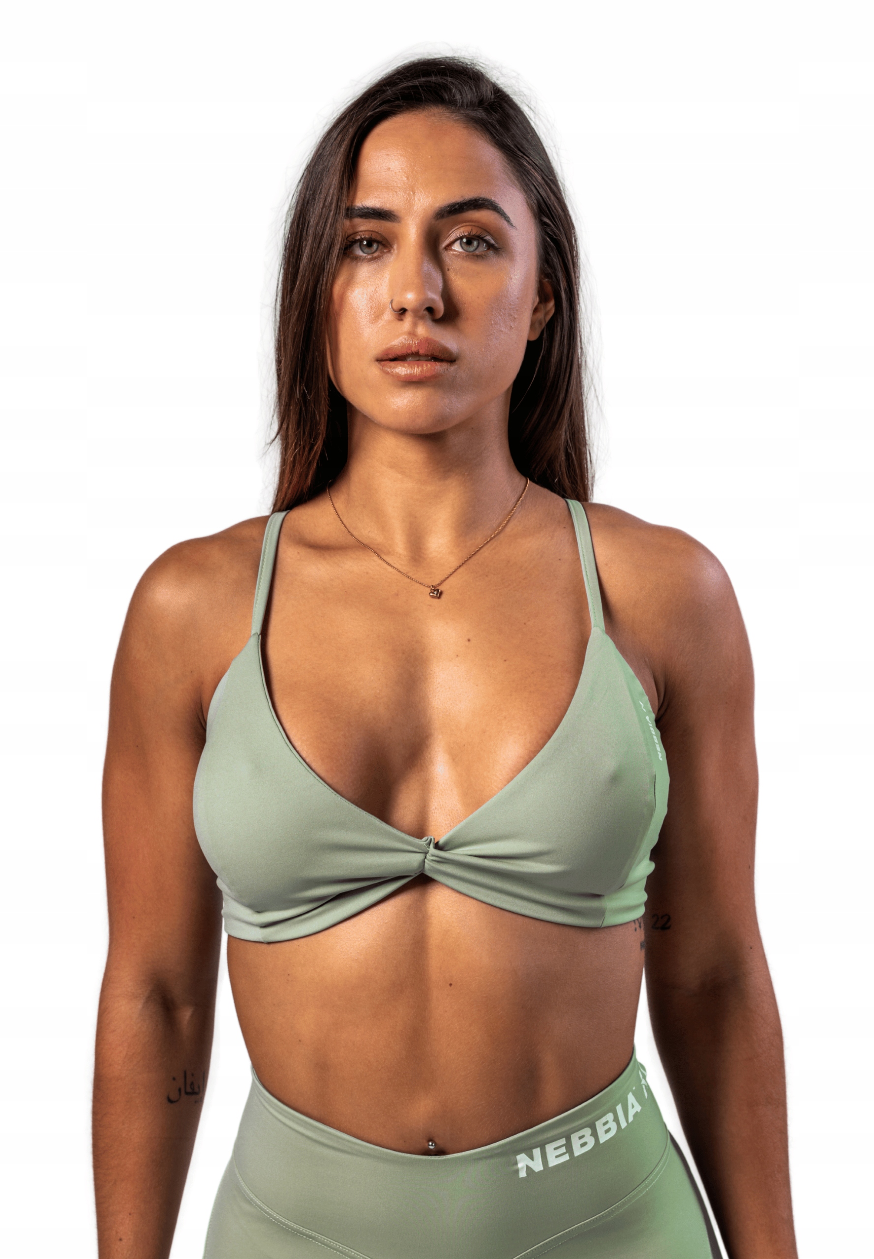 Sportovní tréninková podprsenka se střední podporou typu twist-knot č. 423 S