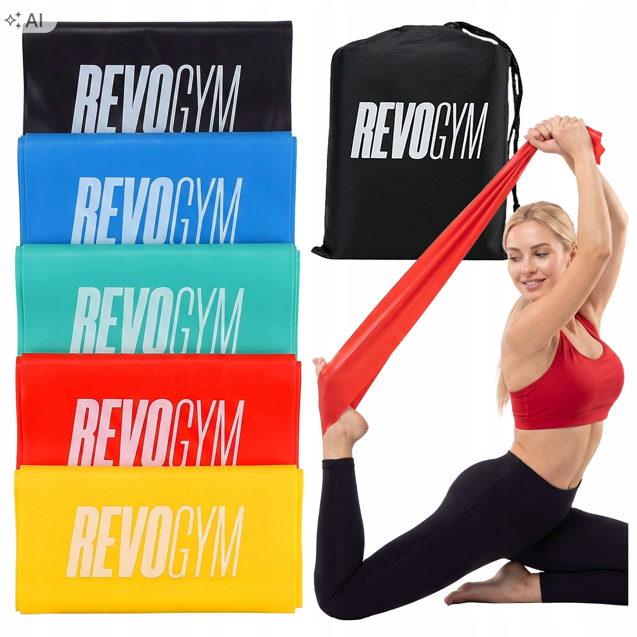 Zestaw Gum Oporowych Do Ćwiczeń Siła Oporu 1-15 Kg Taśmy Elastyczne Fitness
