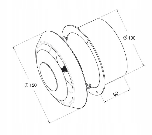Anemostat plastikowy biały fi 100 AWENTA AN1 Marka Awenta