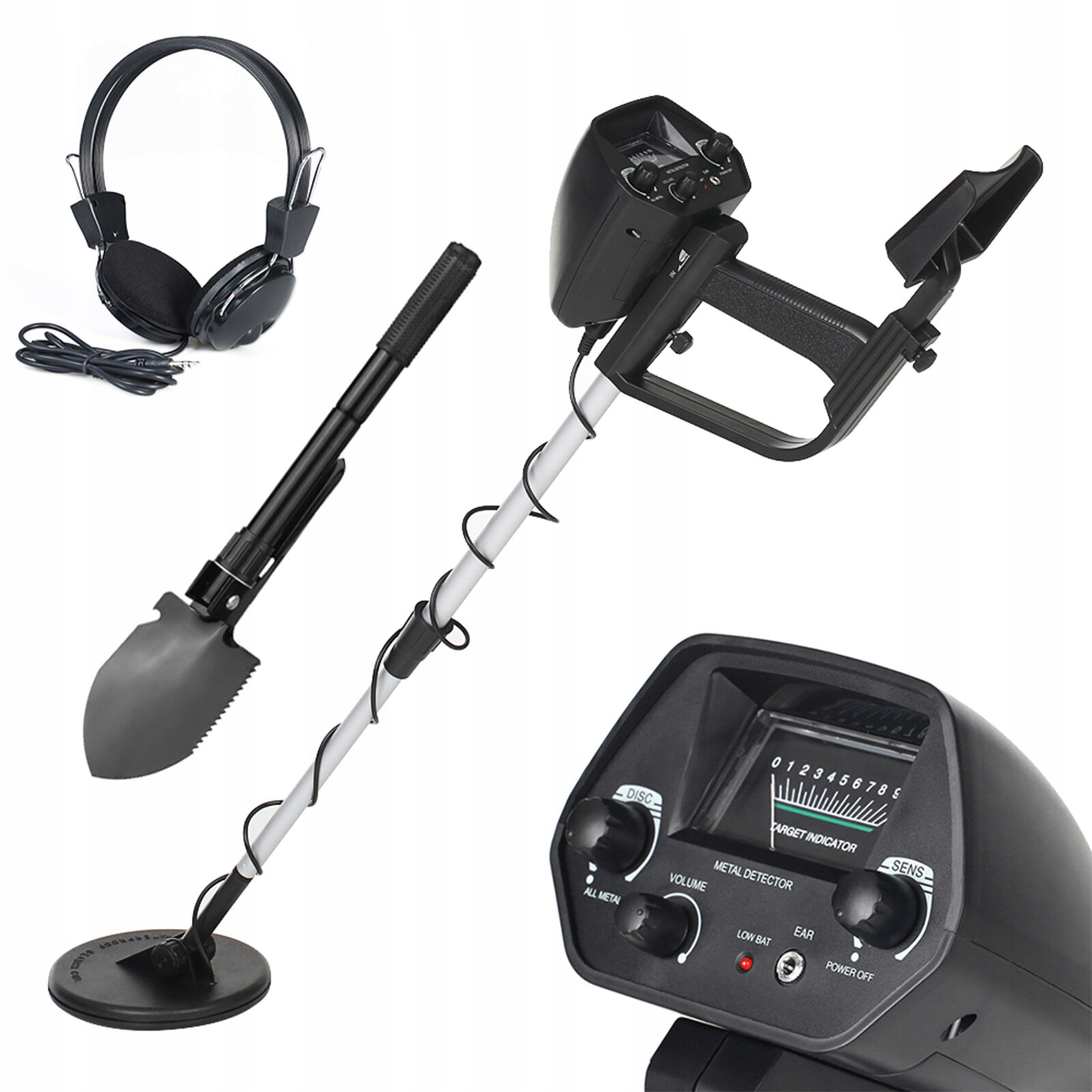 Profesionální Detektor Kovů LCD Detektor Kovů Regulace Sluchátka