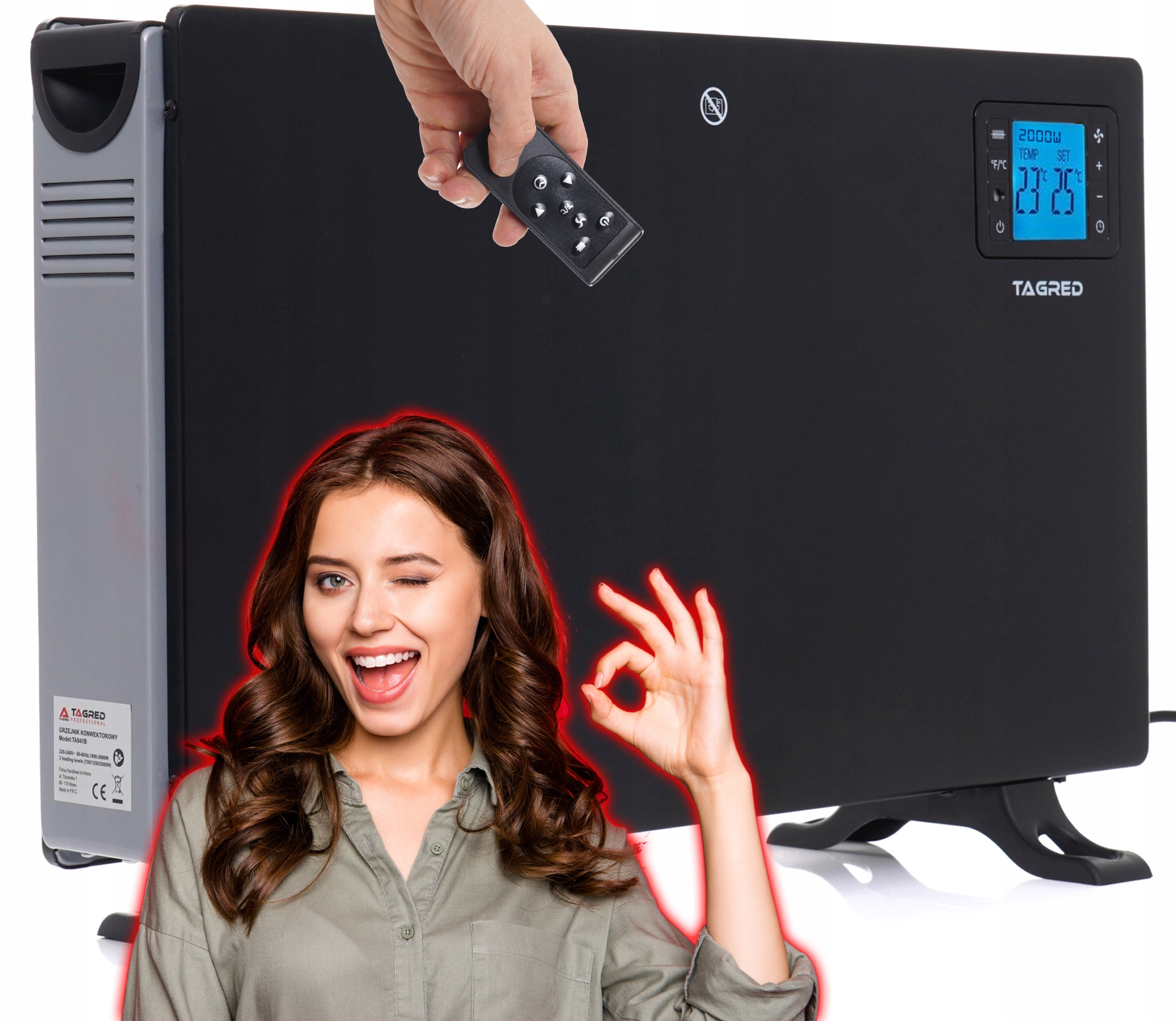 

Grzejnik Elektryczny Konwektorowy Pilot LCD 2000W