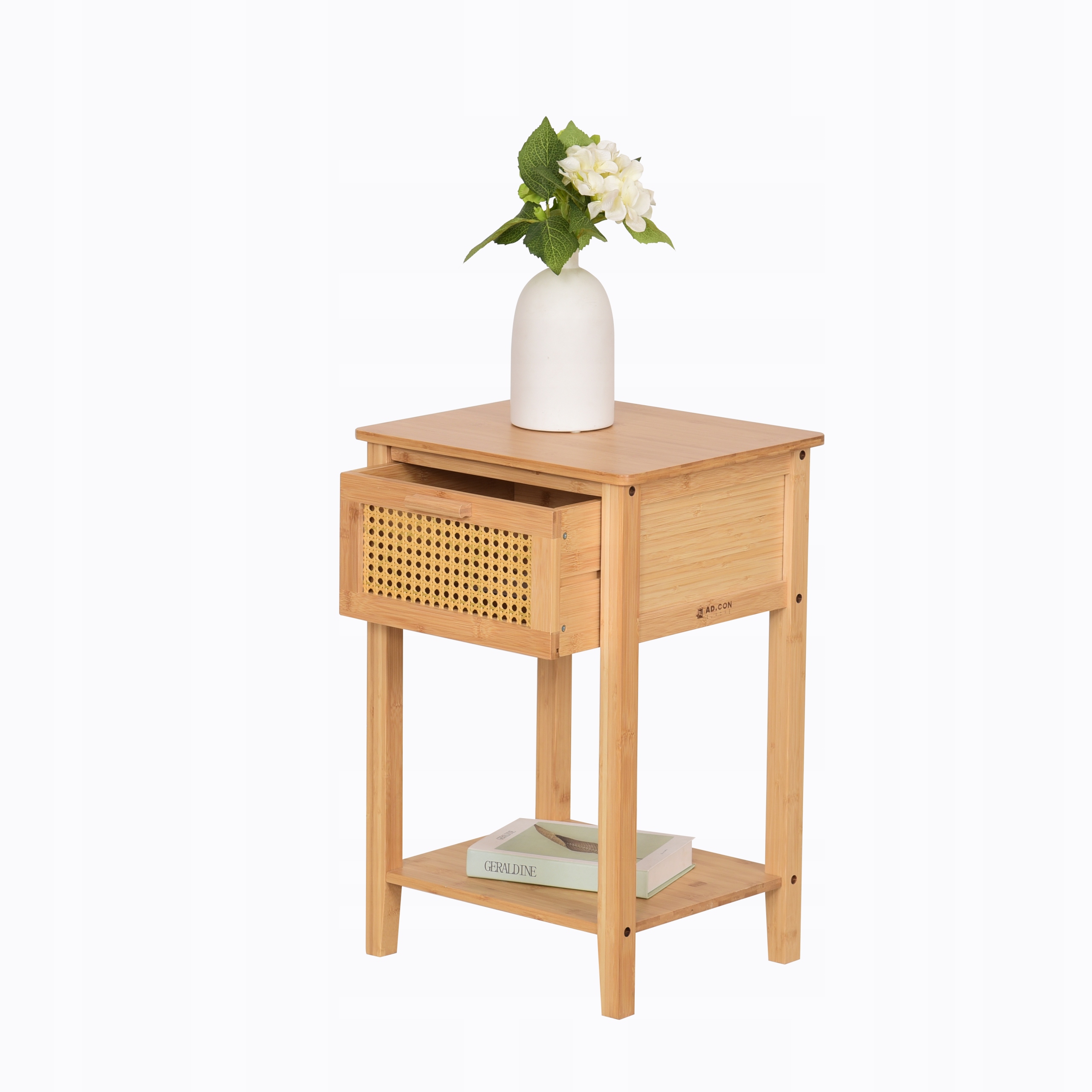 Nočný stolík Nočná Skrinka s zásuvkou do spálne bambusová 60x40x35 cm