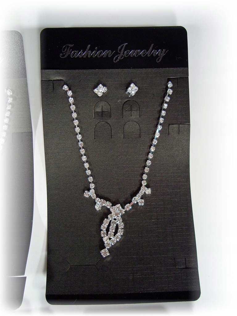 NASZYJNIK CYRKONIE KOLCZYKI KOLIA ŁAŃCUSZEK KOMPLE Marka Inna marka