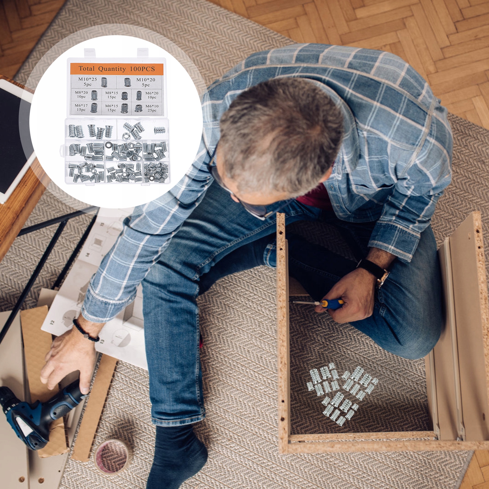 Elementy złączne do mebli drewnianych wewnętrzne i zewnętrzne Marka bez marki