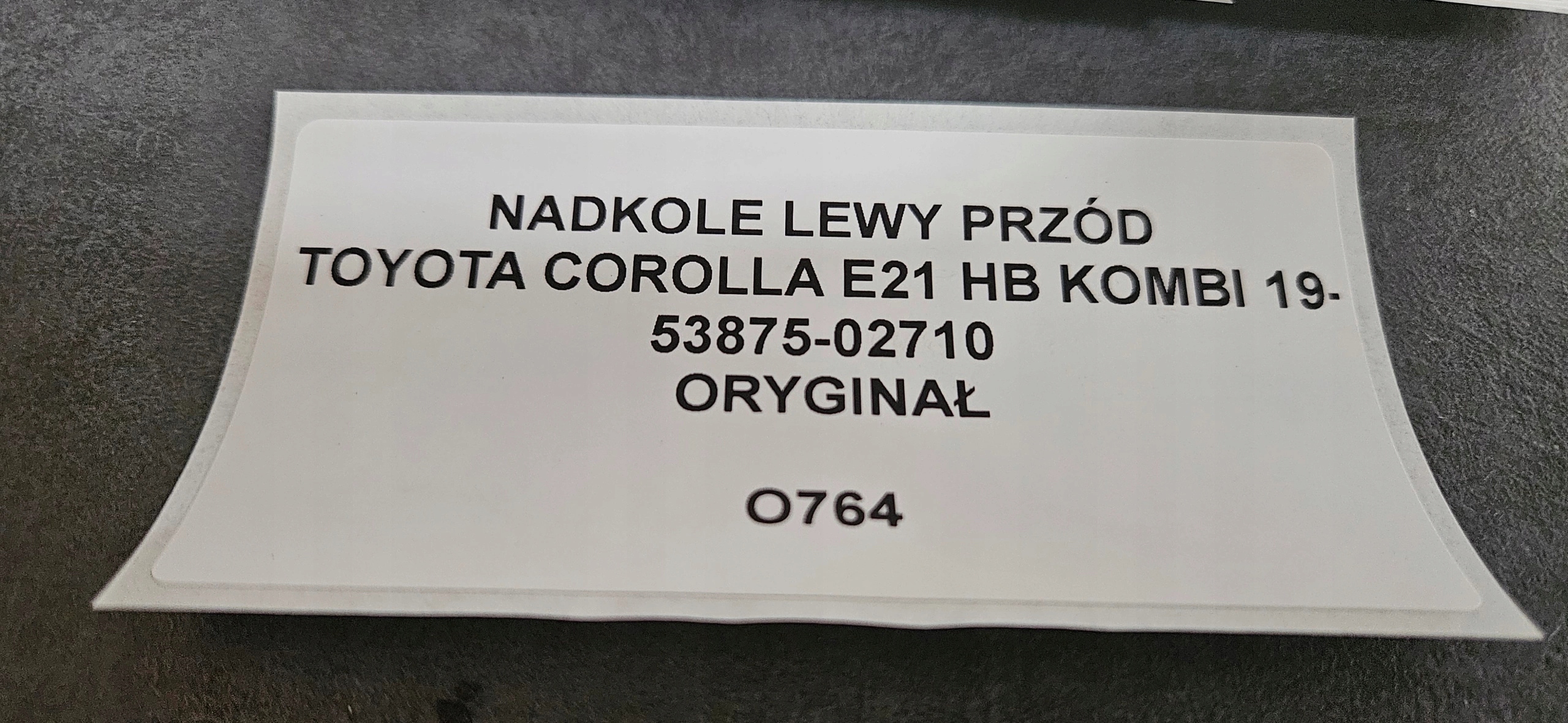 mudguard left front TOYOTA COROLLA E21 HB KOMBI 19