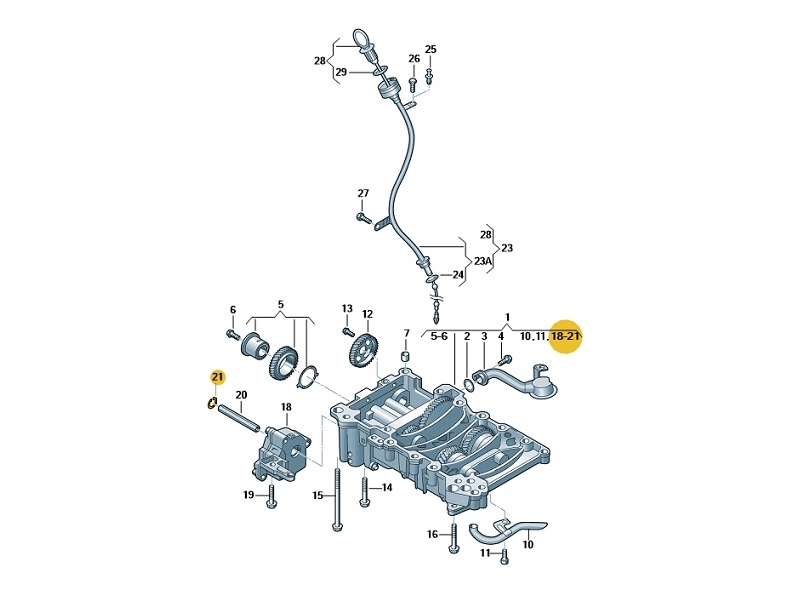 Zabezpieczenie Seger Zabieraka Pompy Oleju 2.0 TDI VW Audi Seat Skoda OE Numer katalogowy części N0122942